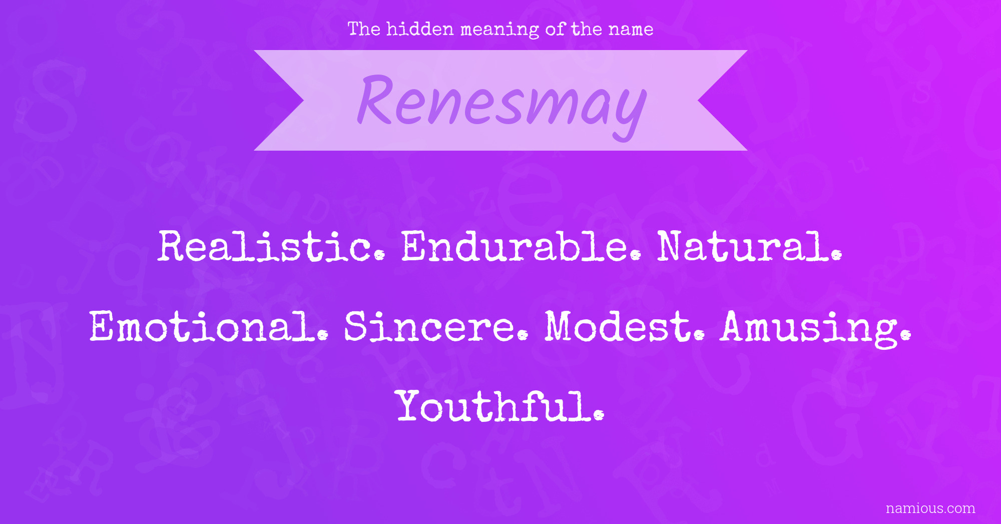 The hidden meaning of the name Renesmay