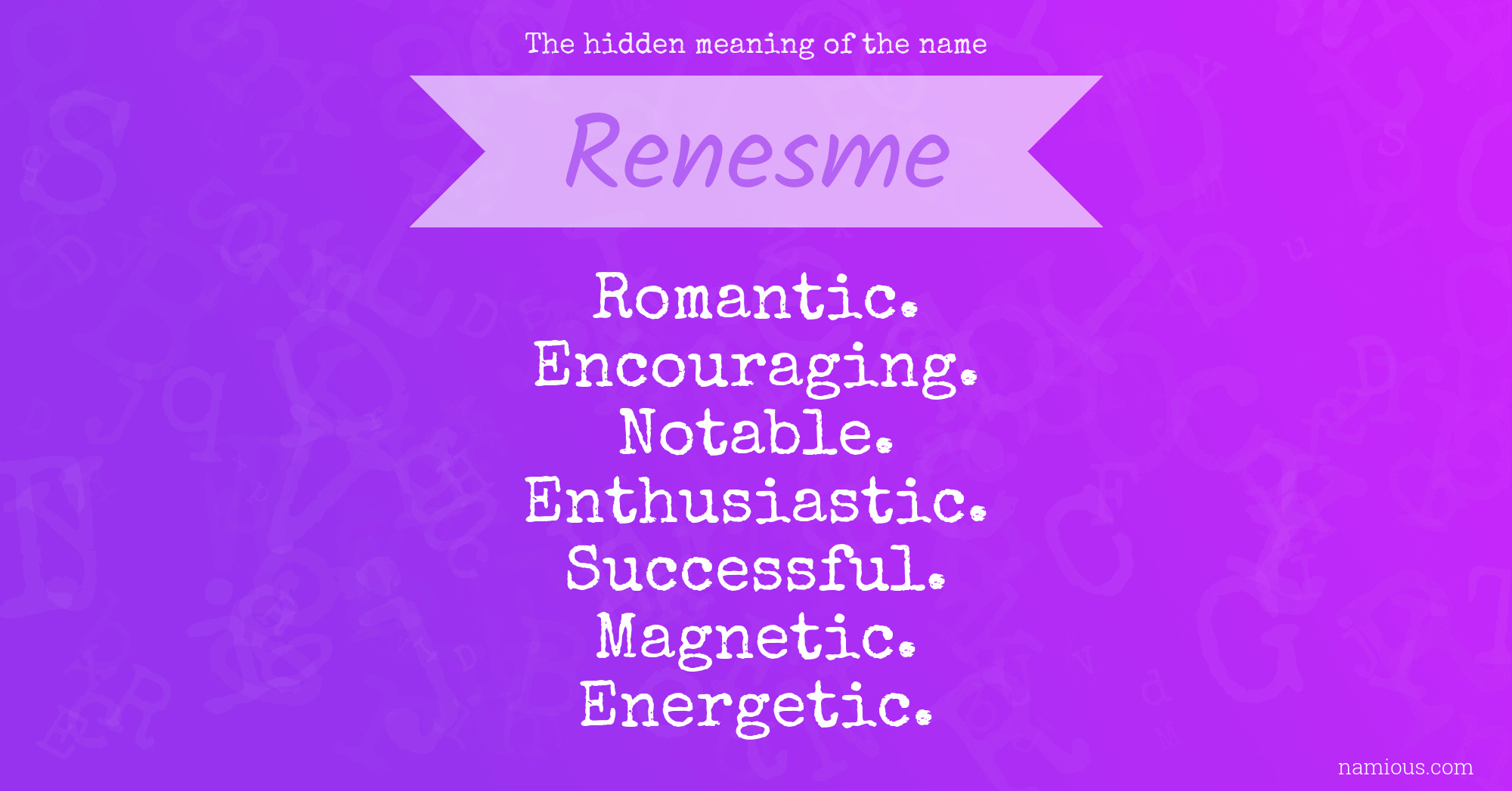 The hidden meaning of the name Renesme