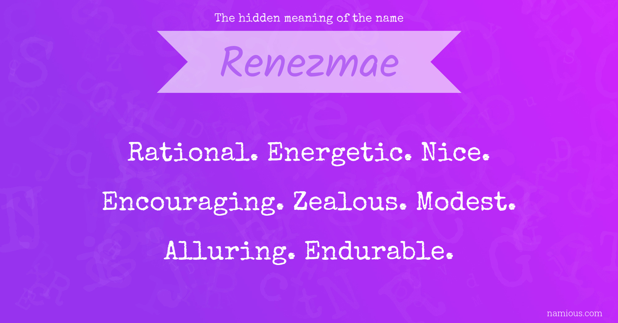 The hidden meaning of the name Renezmae