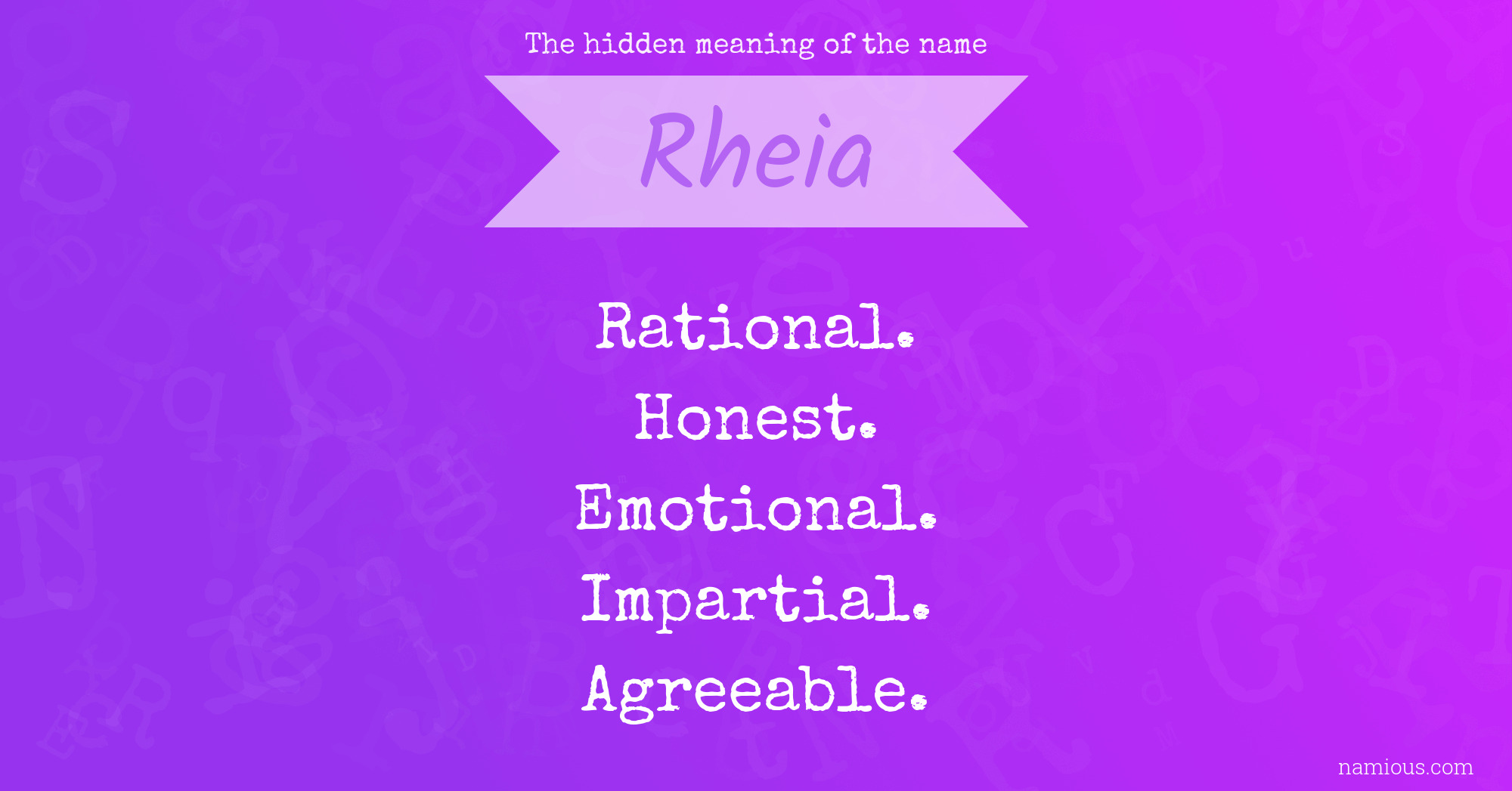 The hidden meaning of the name Rheia