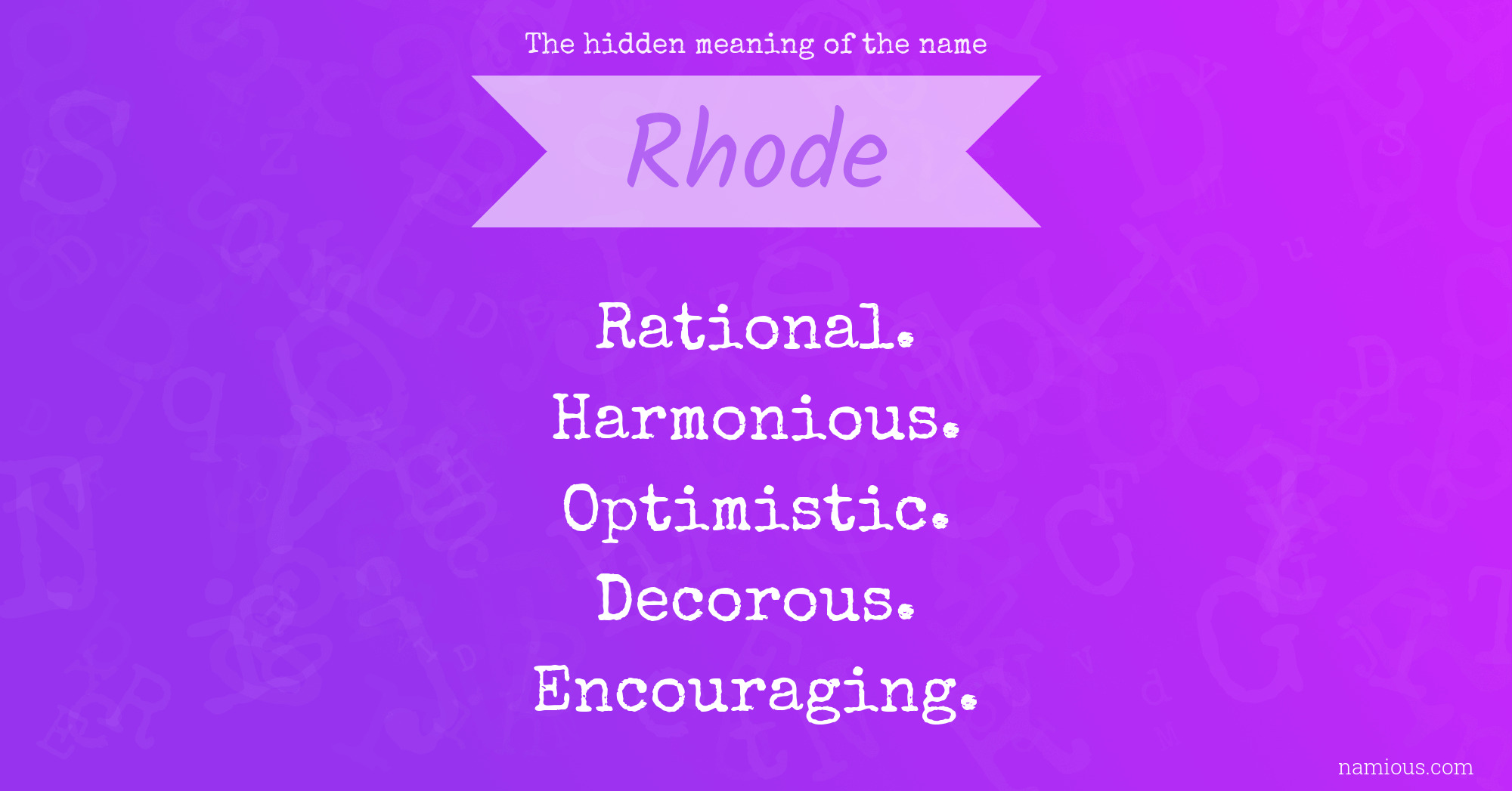 The hidden meaning of the name Rhode