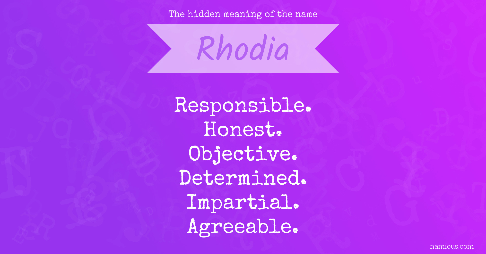 The hidden meaning of the name Rhodia