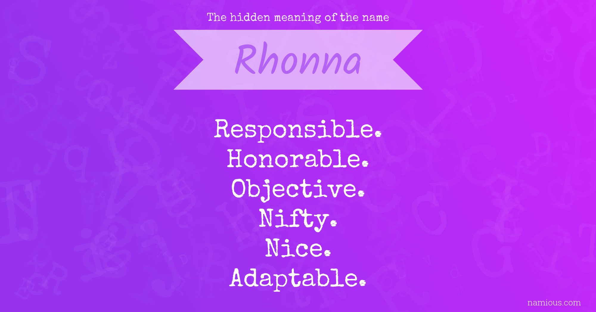 The hidden meaning of the name Rhonna