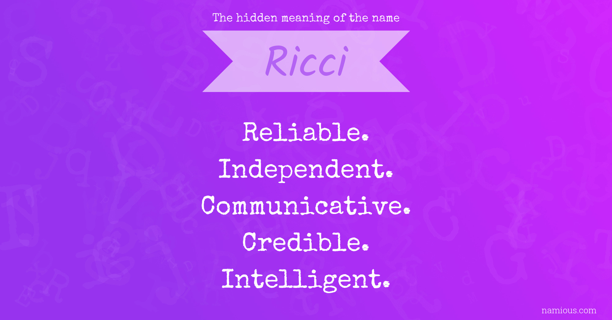 The hidden meaning of the name Ricci