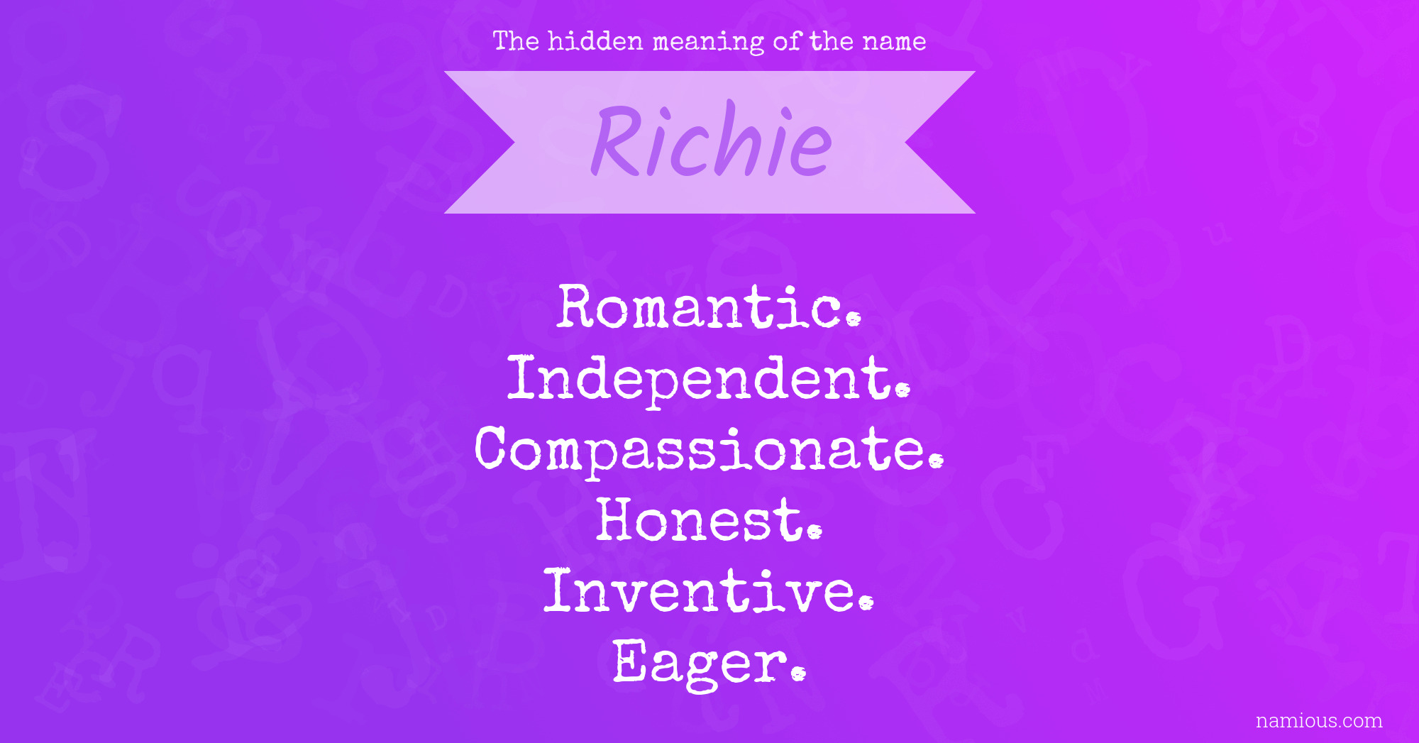 The hidden meaning of the name Richie