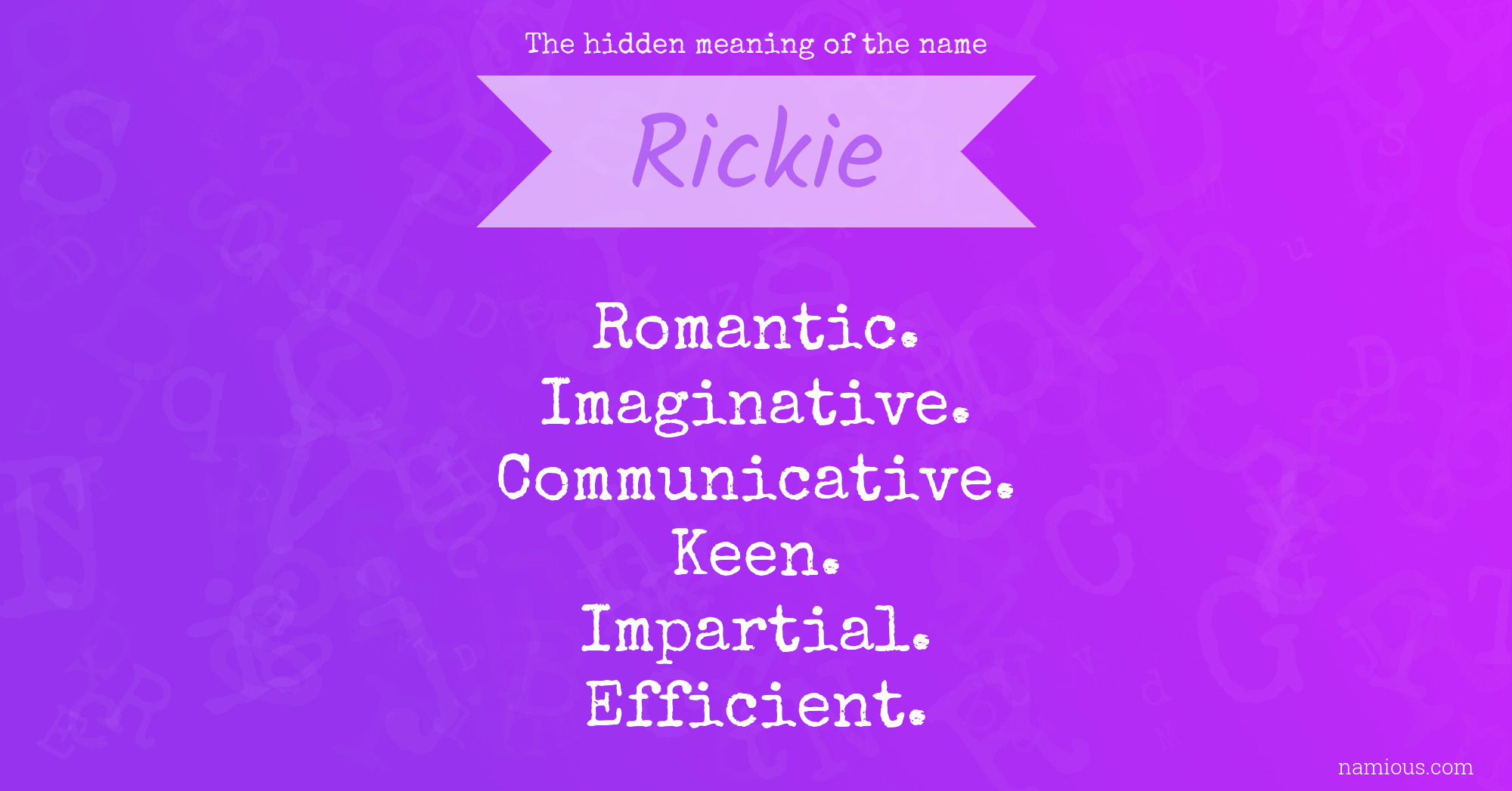 The hidden meaning of the name Rickie