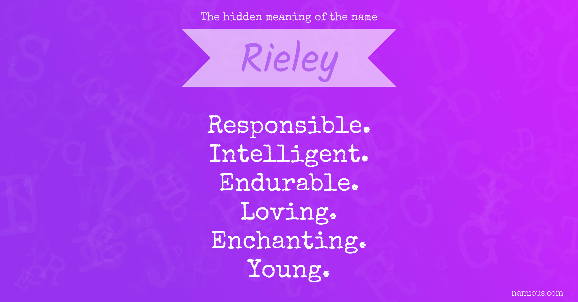 The hidden meaning of the name Rieley