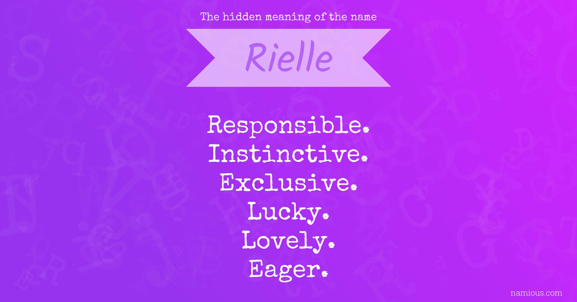 The hidden meaning of the name Rielle