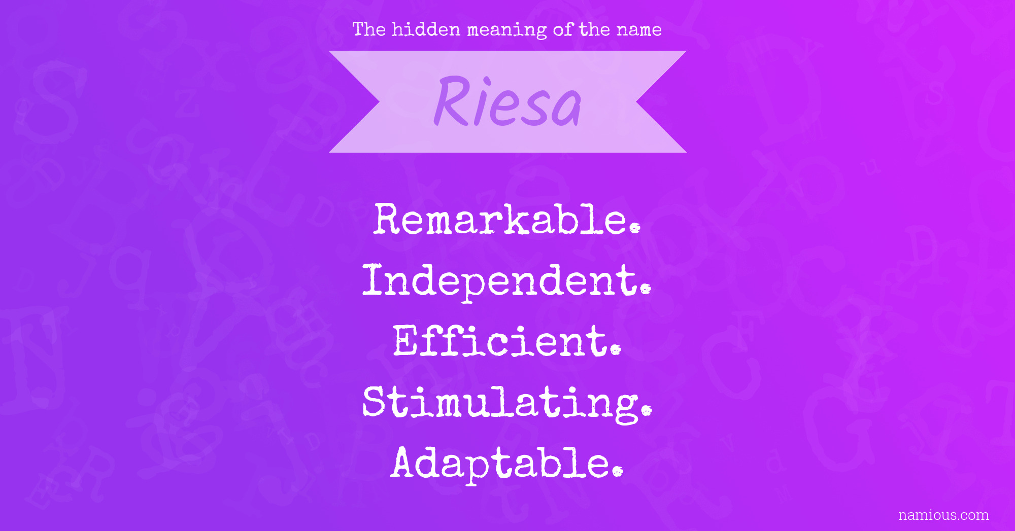 The hidden meaning of the name Riesa