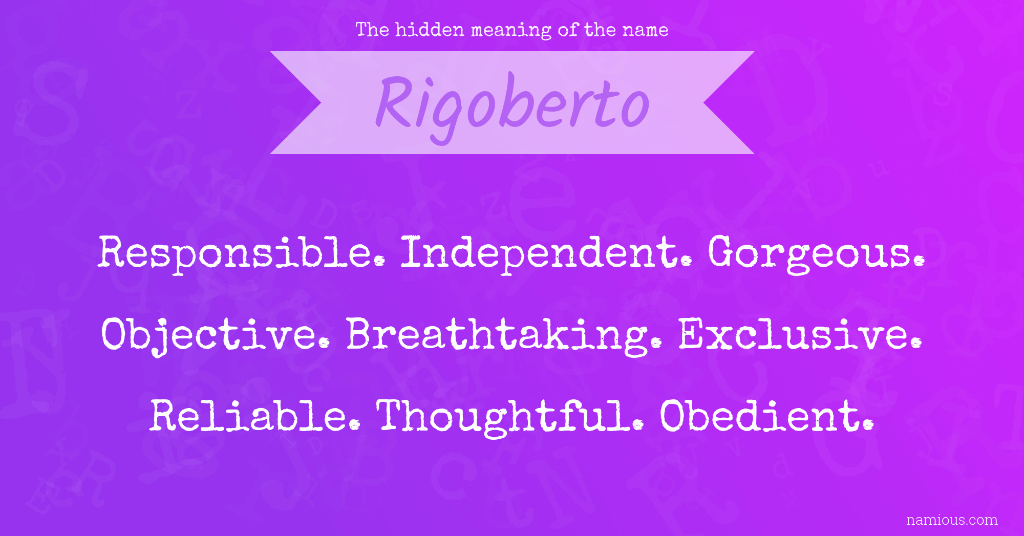 The hidden meaning of the name Rigoberto