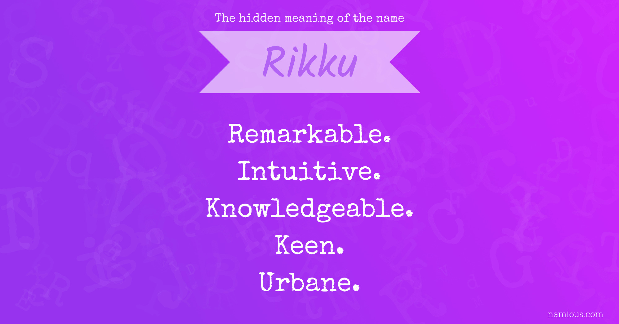 The hidden meaning of the name Rikku