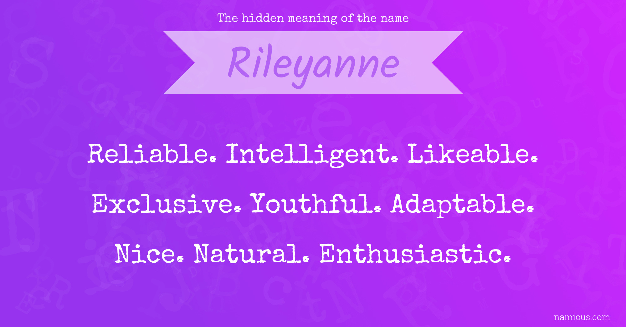 The hidden meaning of the name Rileyanne