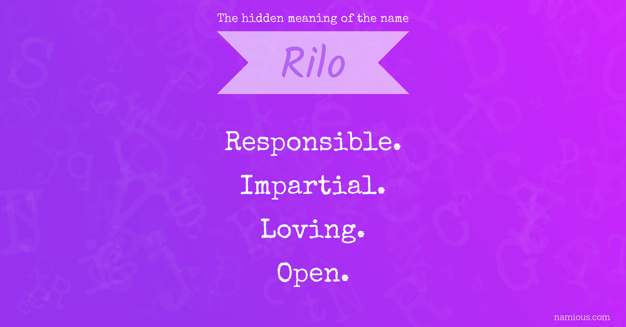 The hidden meaning of the name Rilo