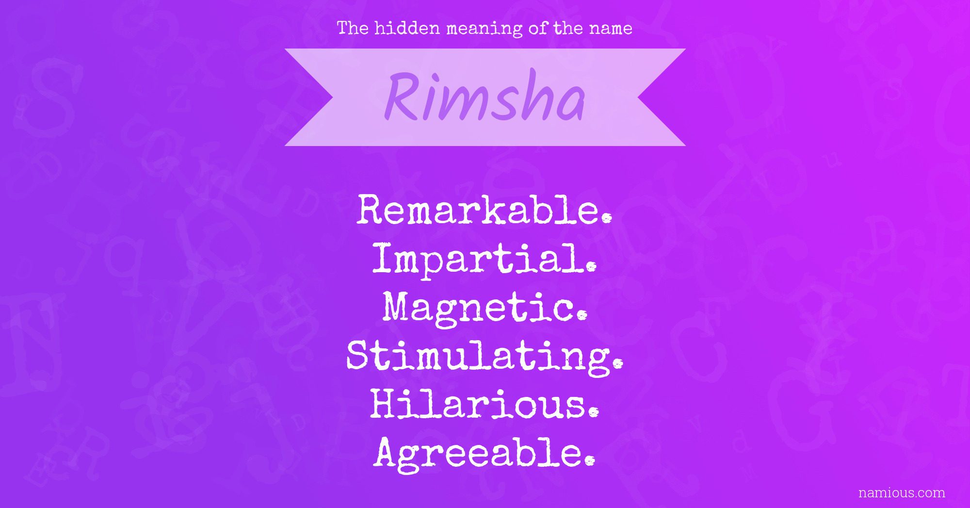 The hidden meaning of the name Rimsha