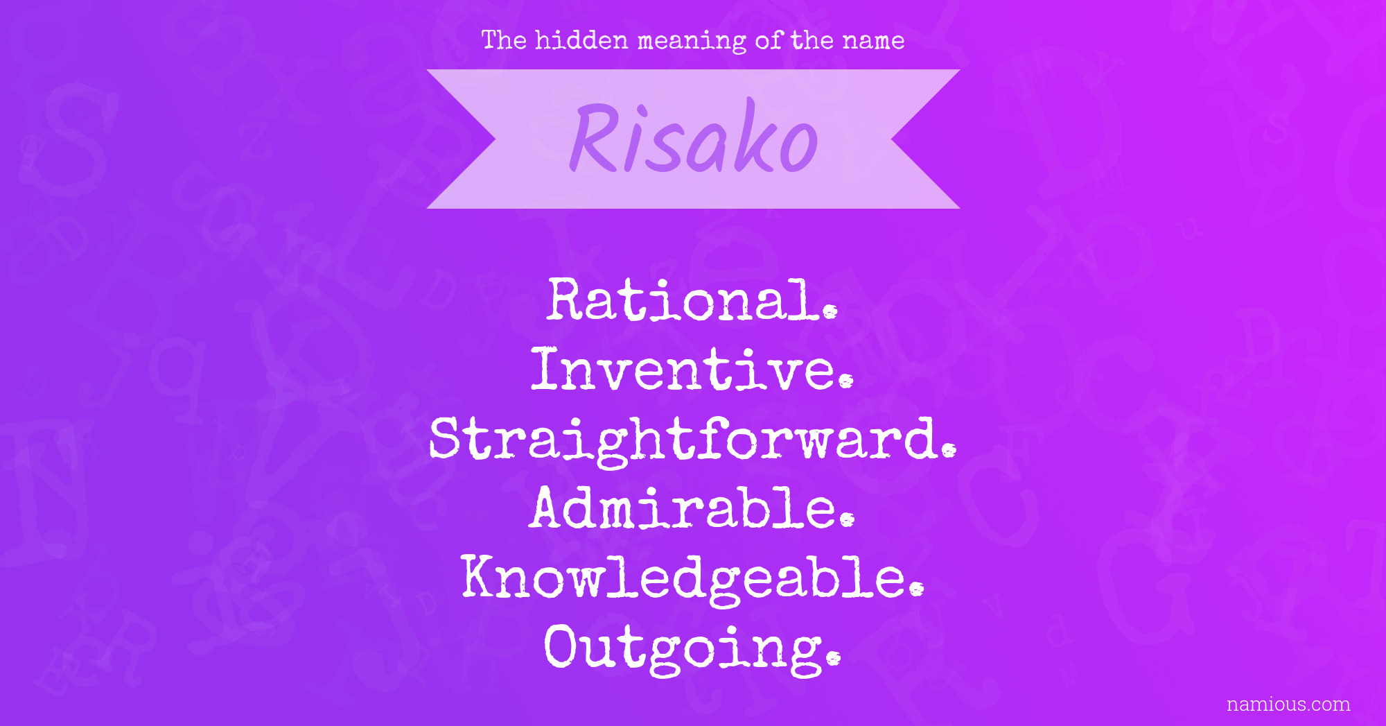 The hidden meaning of the name Risako