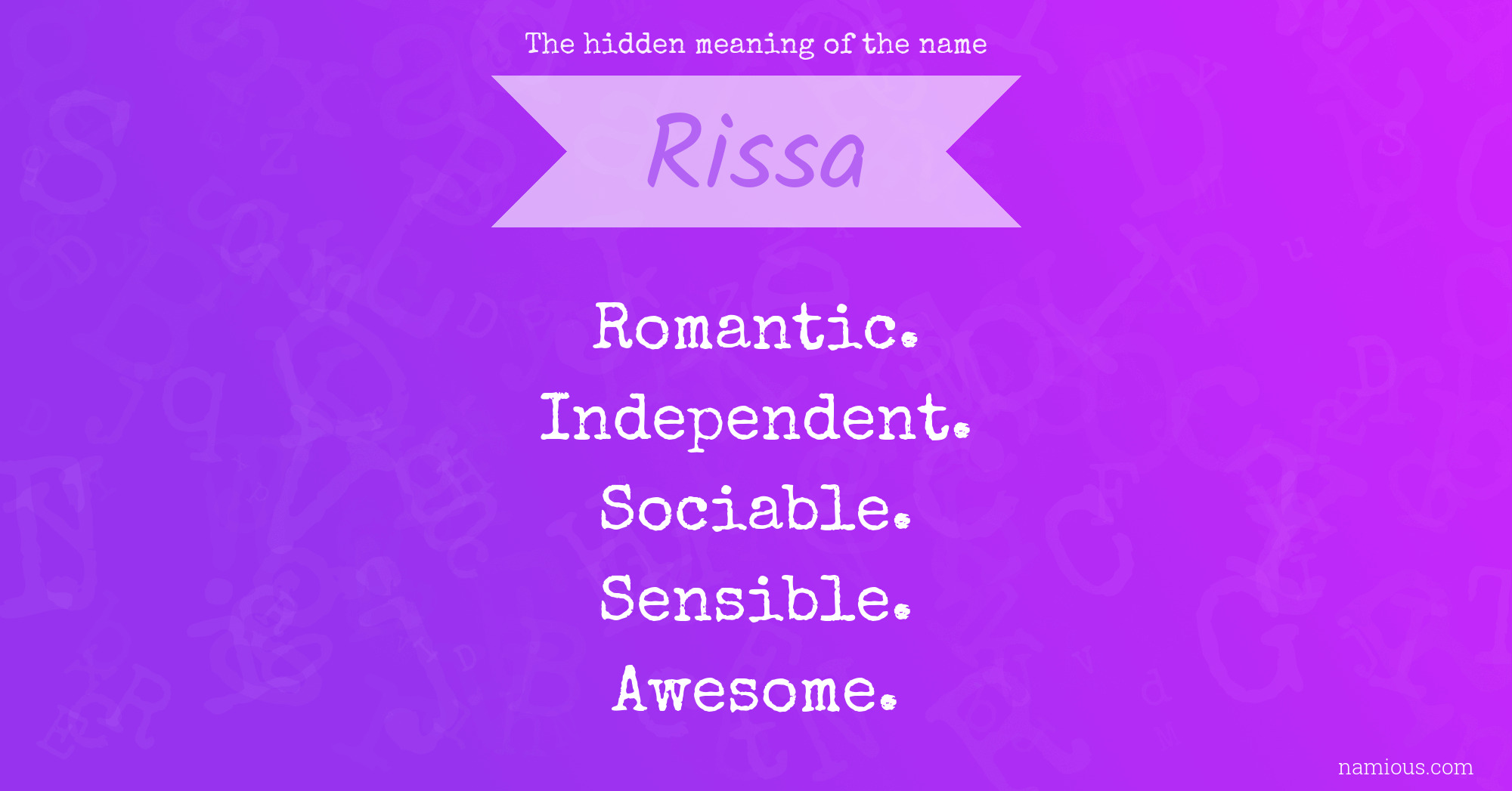 The hidden meaning of the name Rissa