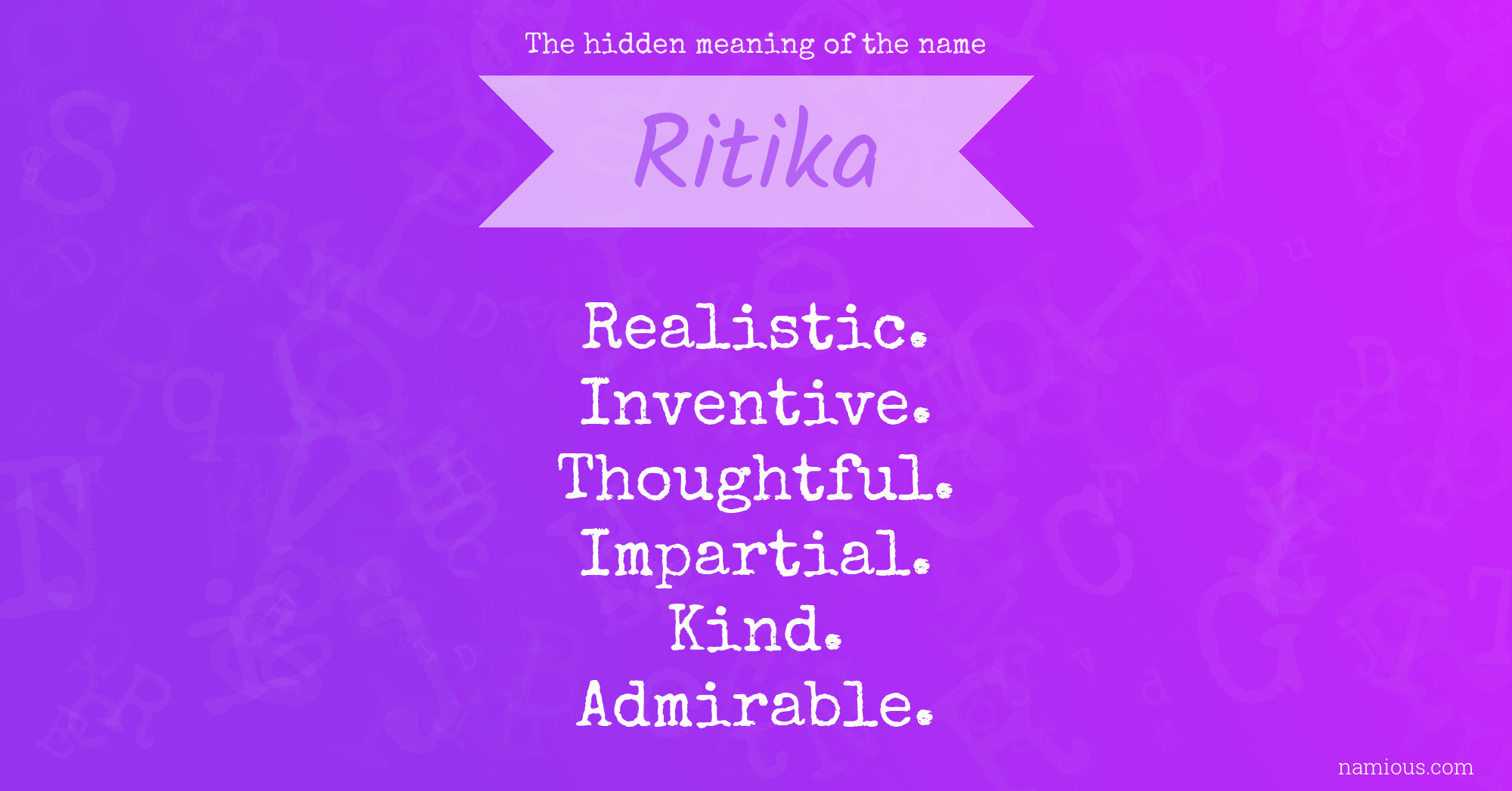 The hidden meaning of the name Ritika