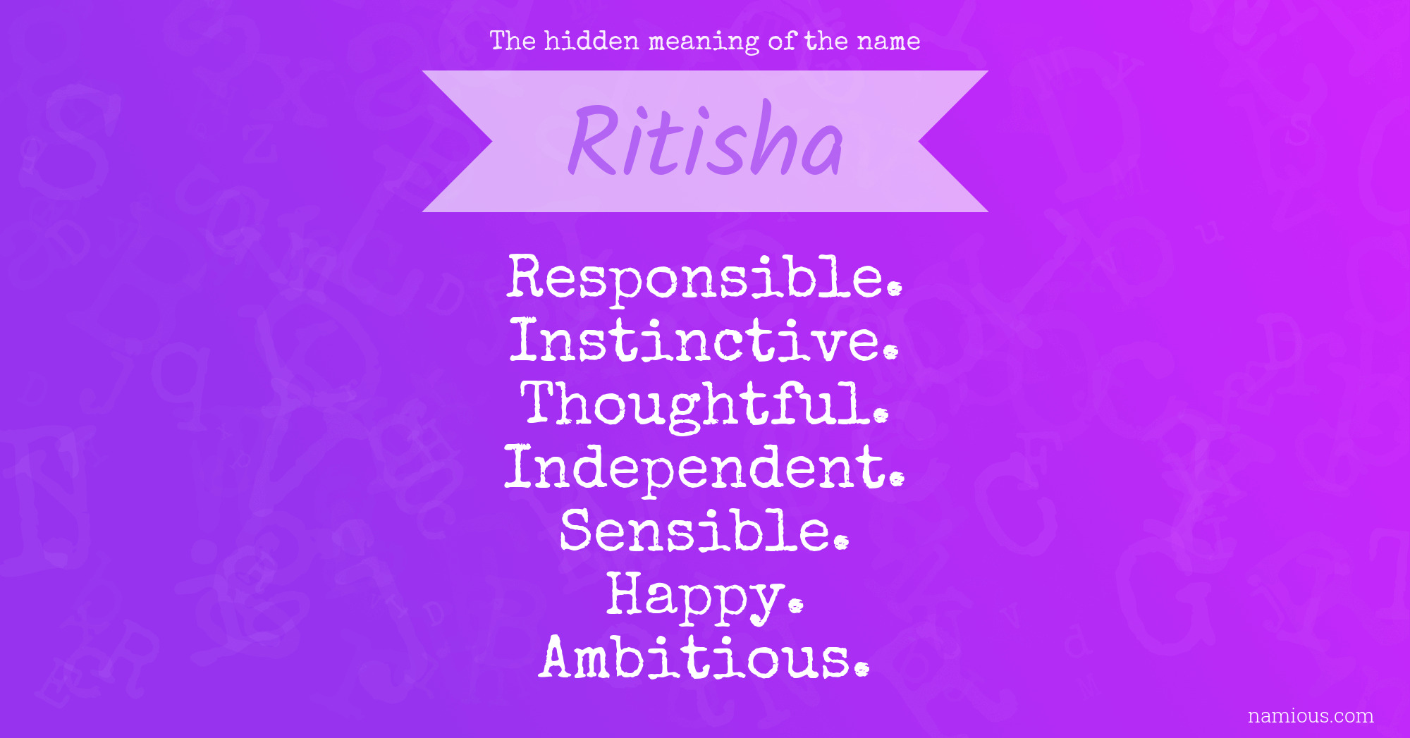 The hidden meaning of the name Ritisha