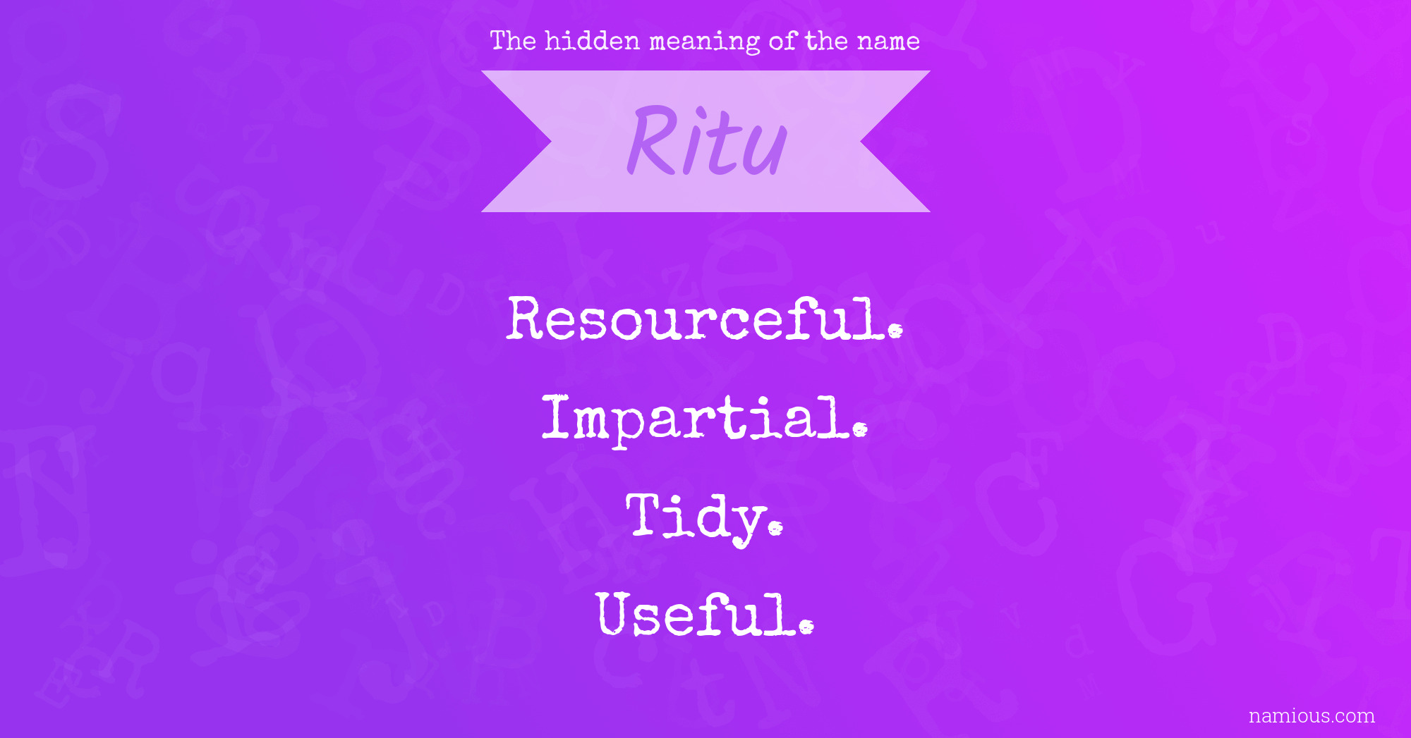 The hidden meaning of the name Ritu