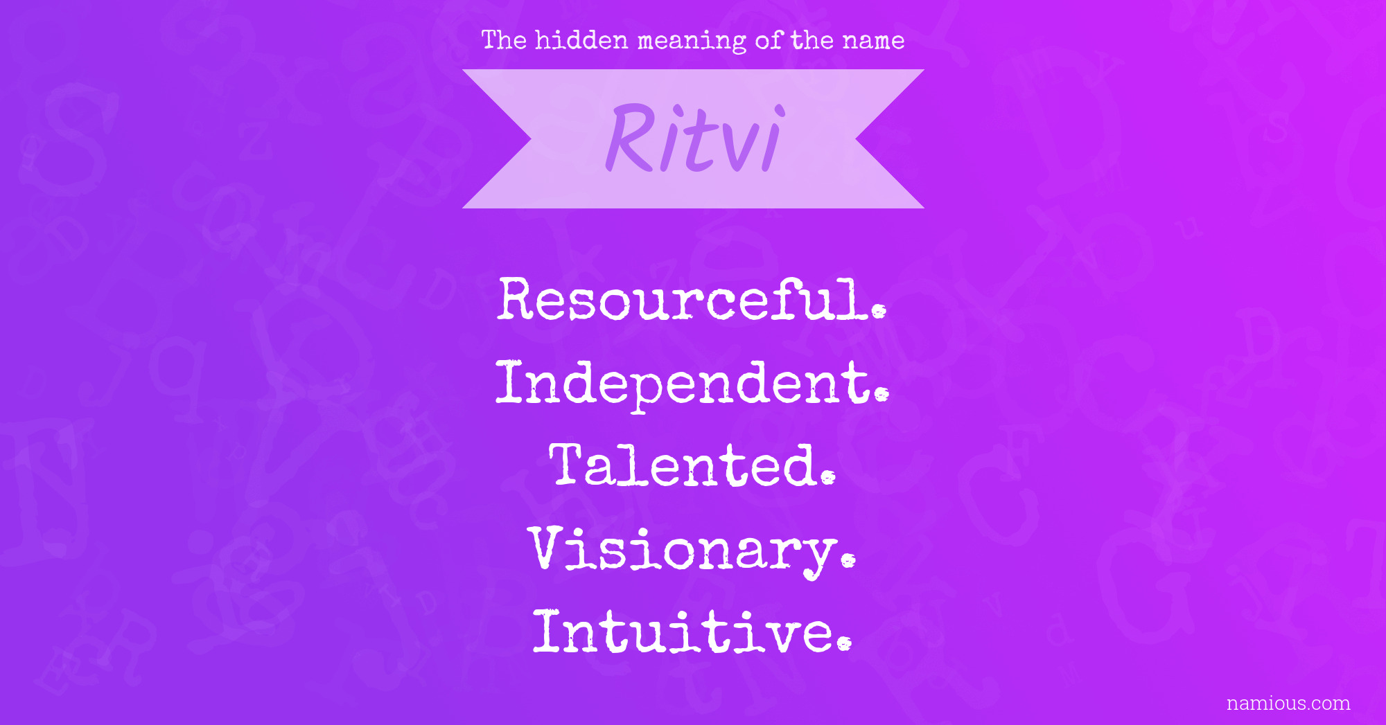 The hidden meaning of the name Ritvi