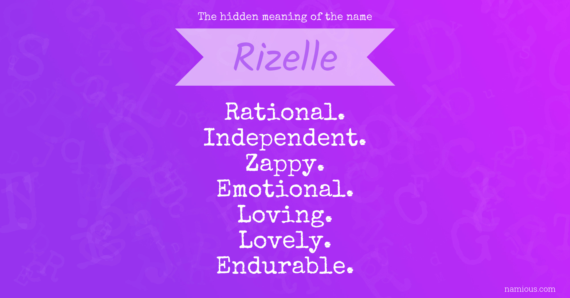 The hidden meaning of the name Rizelle