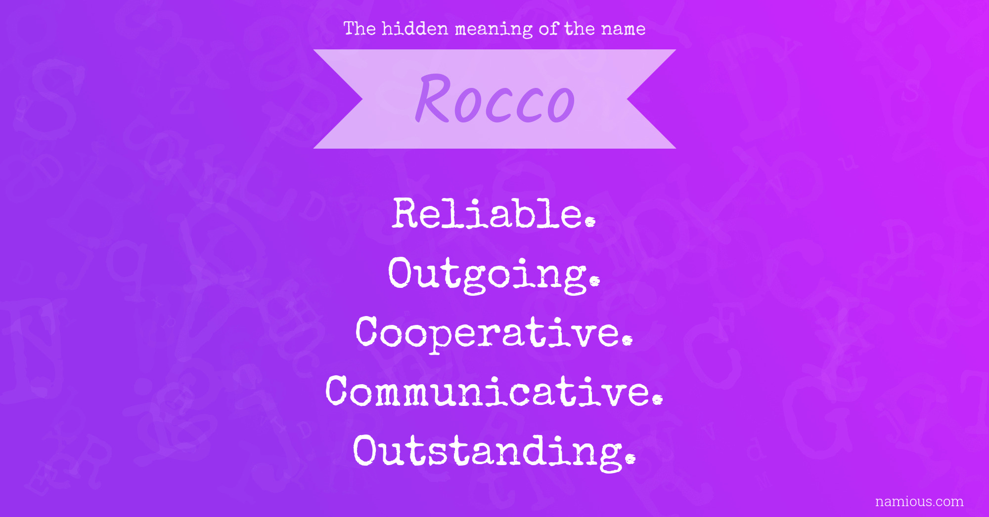 The hidden meaning of the name Rocco