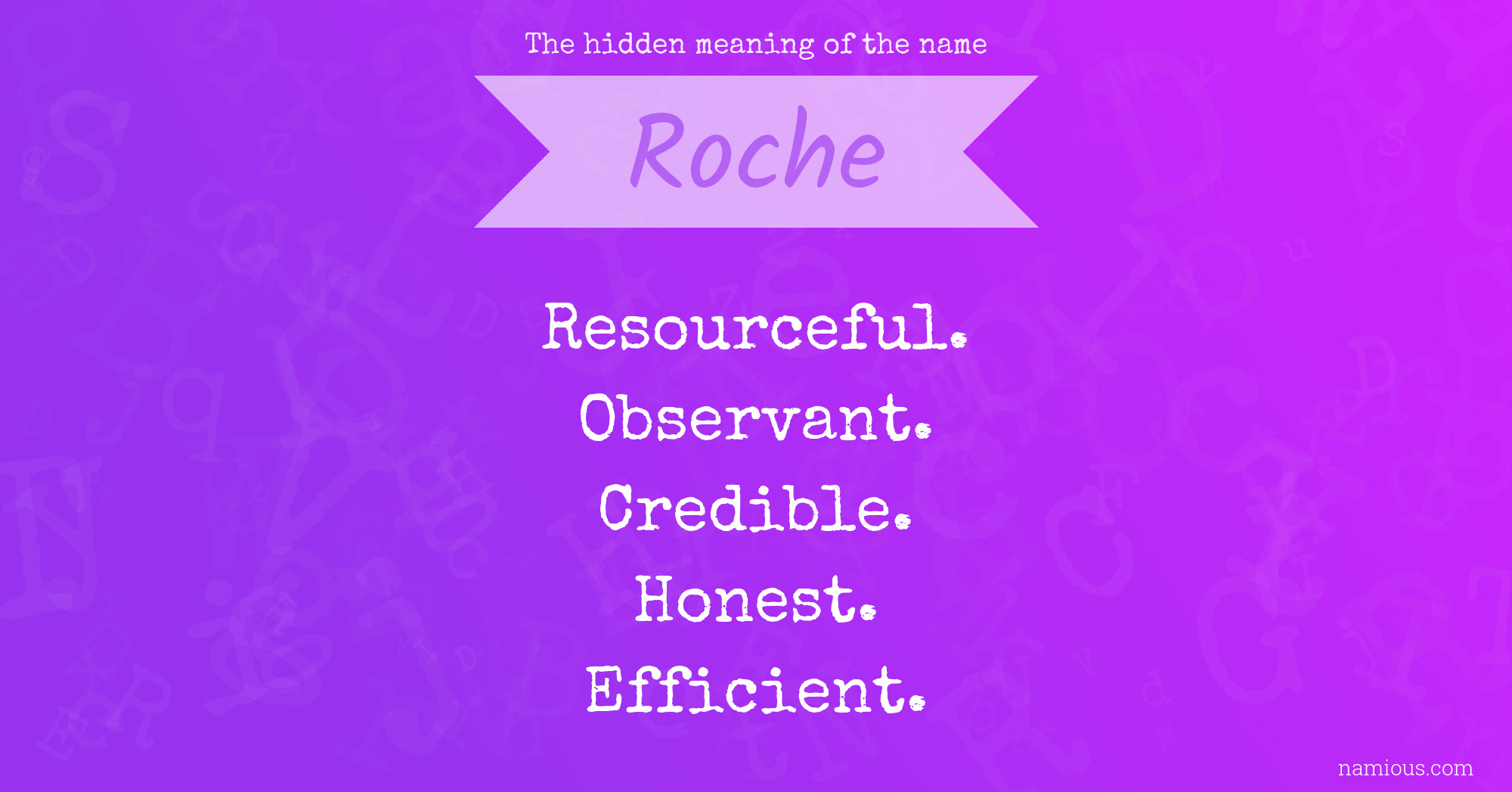 The hidden meaning of the name Roche