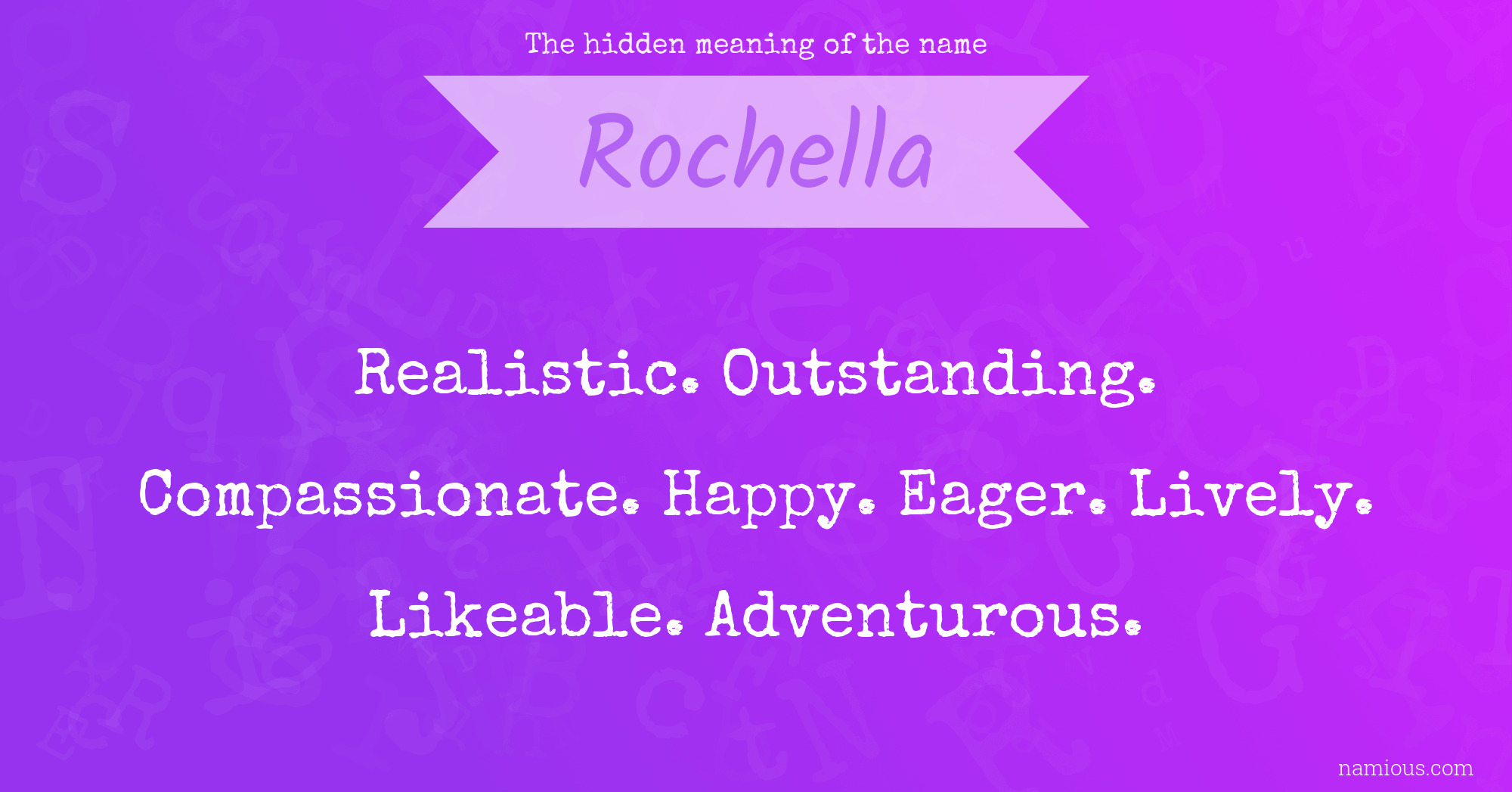 The hidden meaning of the name Rochella