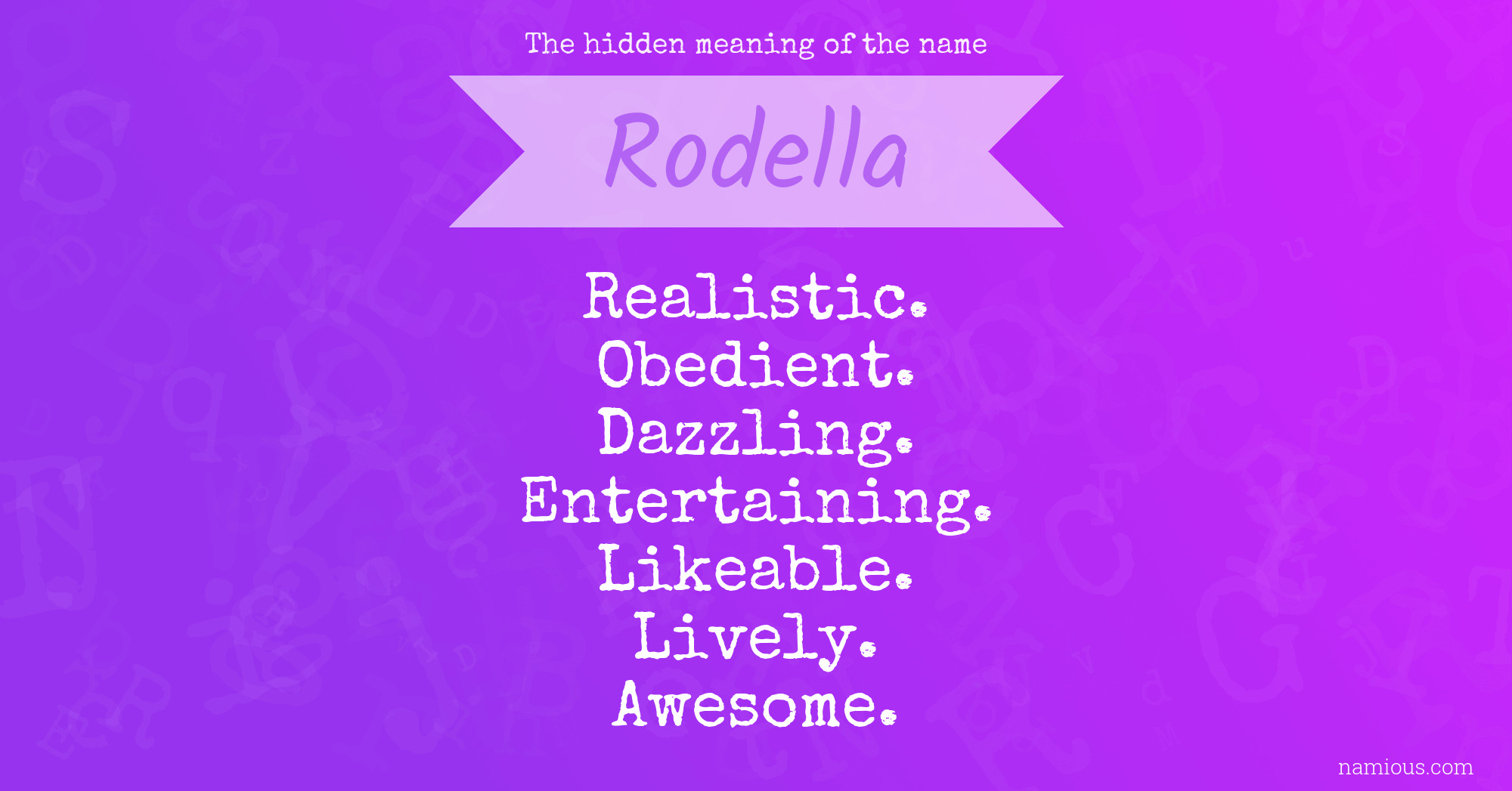 The hidden meaning of the name Rodella