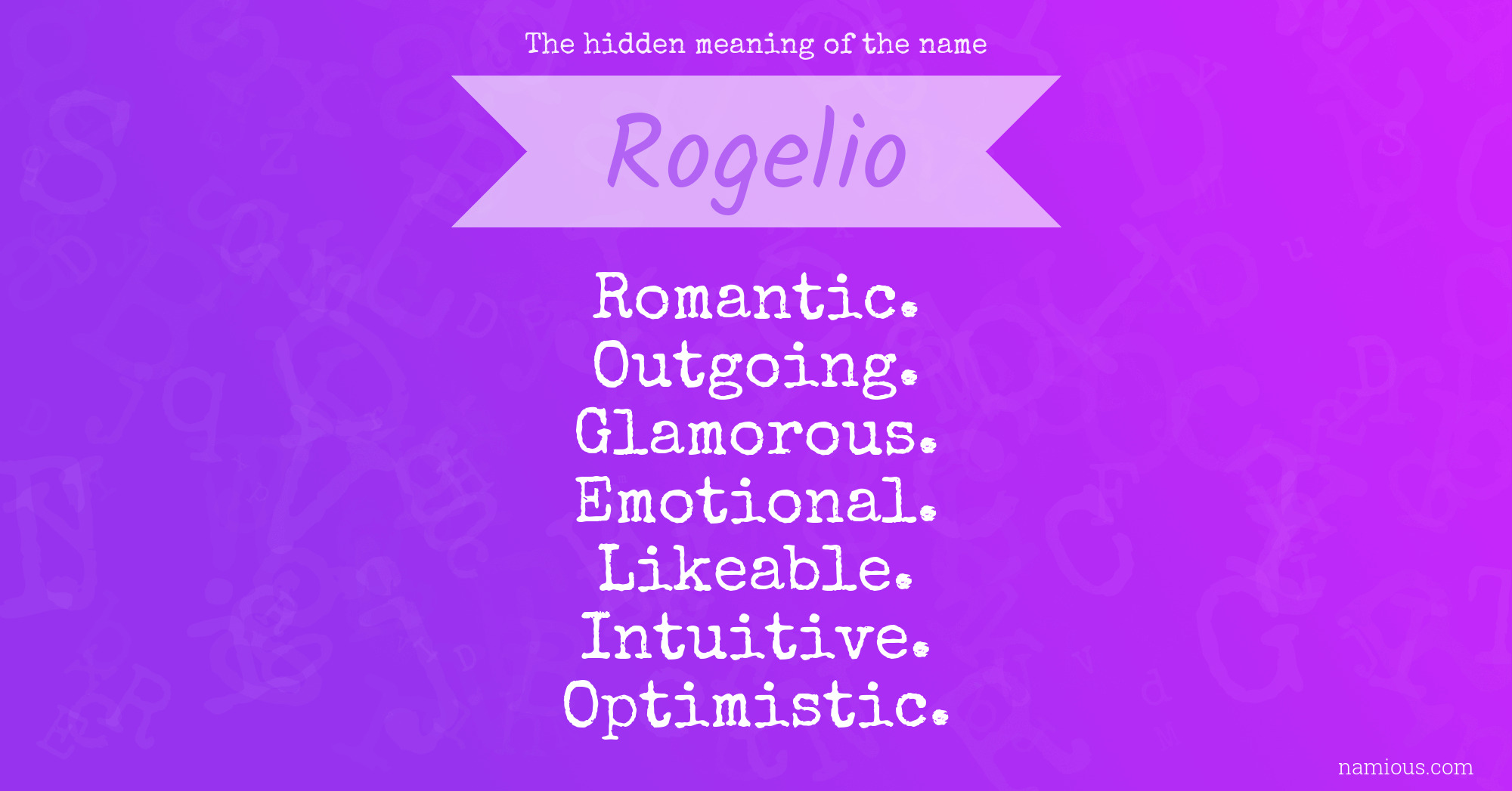 The hidden meaning of the name Rogelio