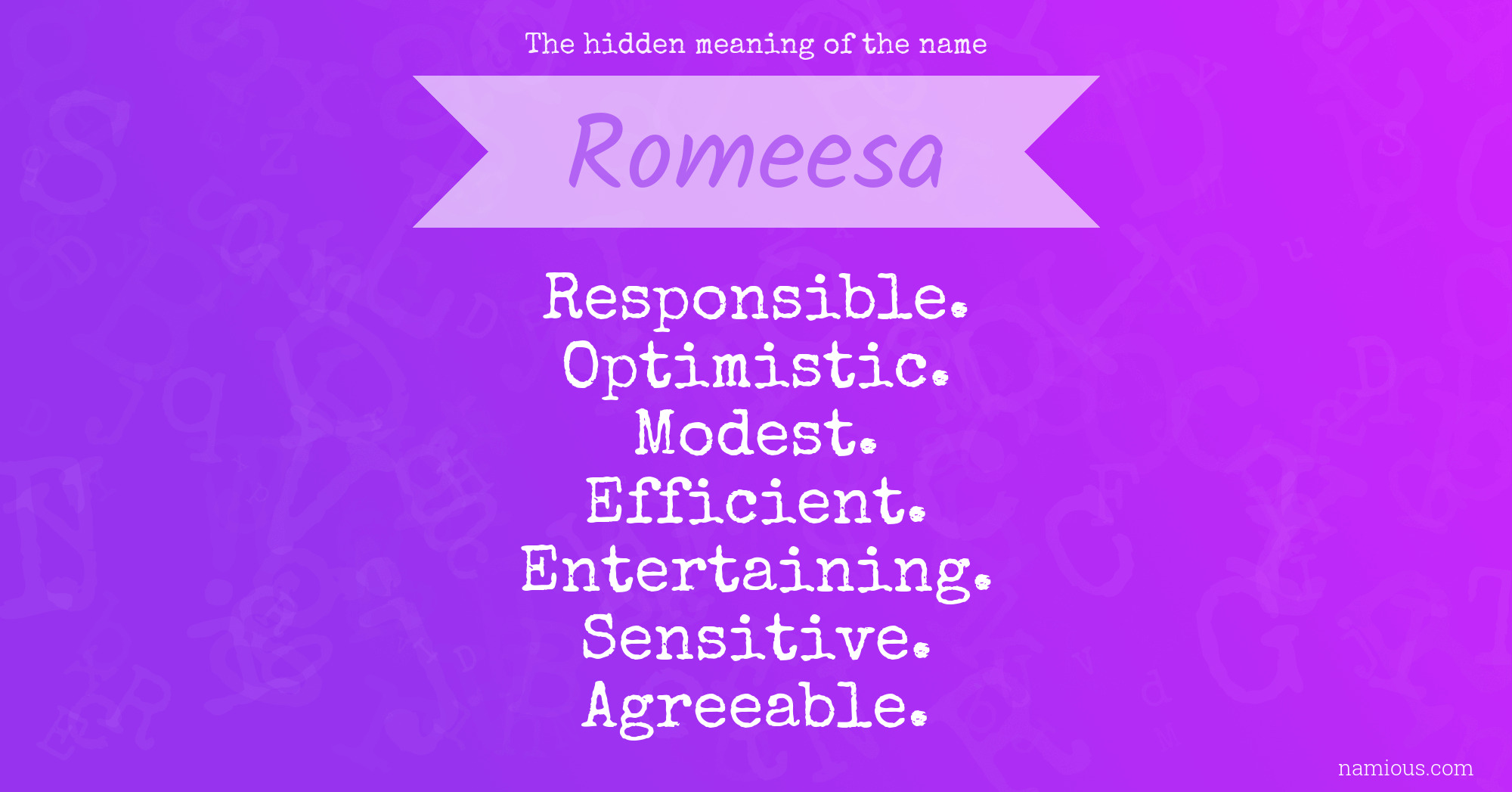 The hidden meaning of the name Romeesa