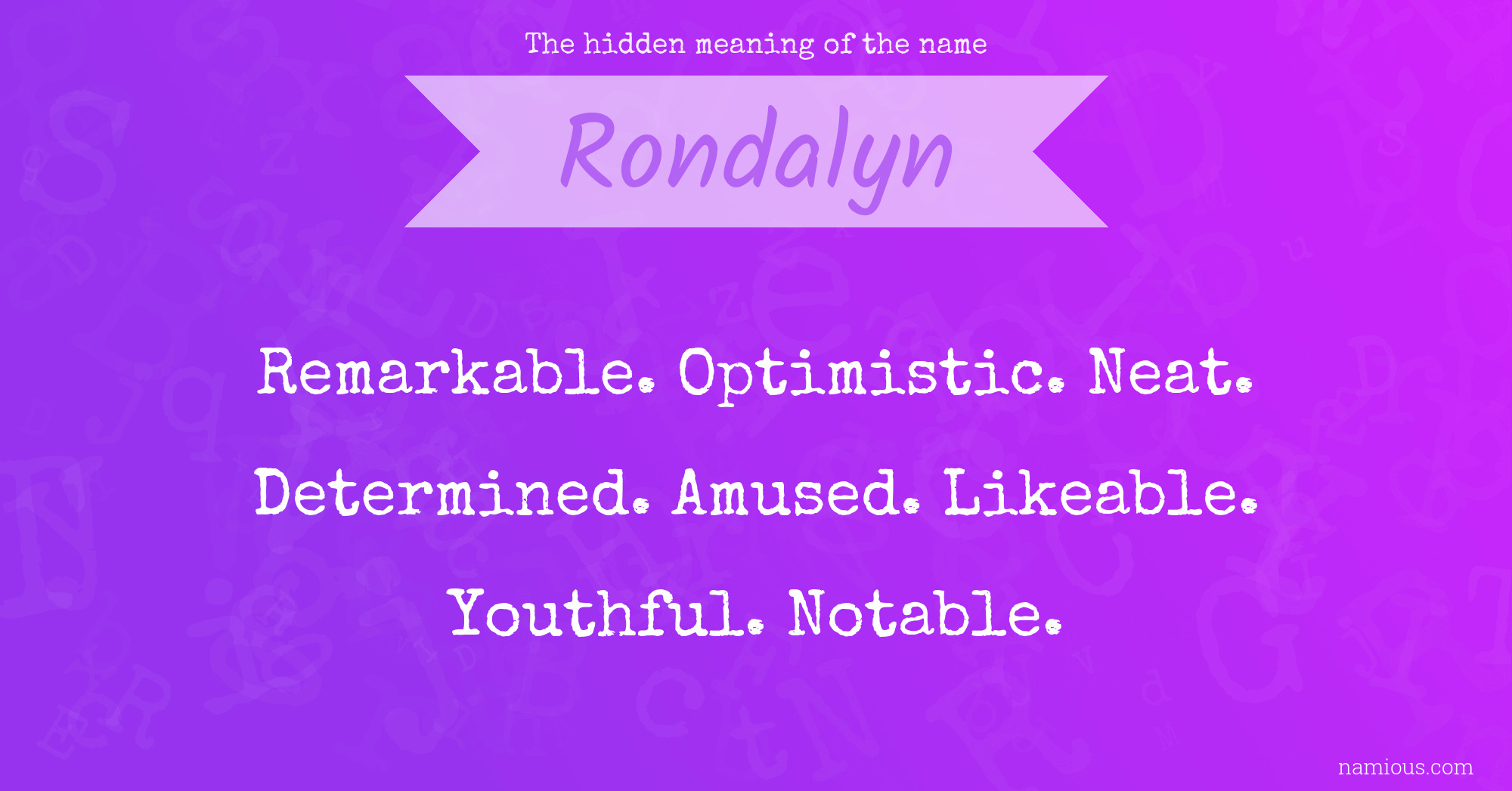 The hidden meaning of the name Rondalyn