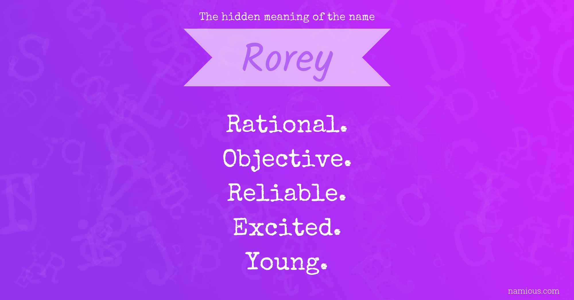 The hidden meaning of the name Rorey