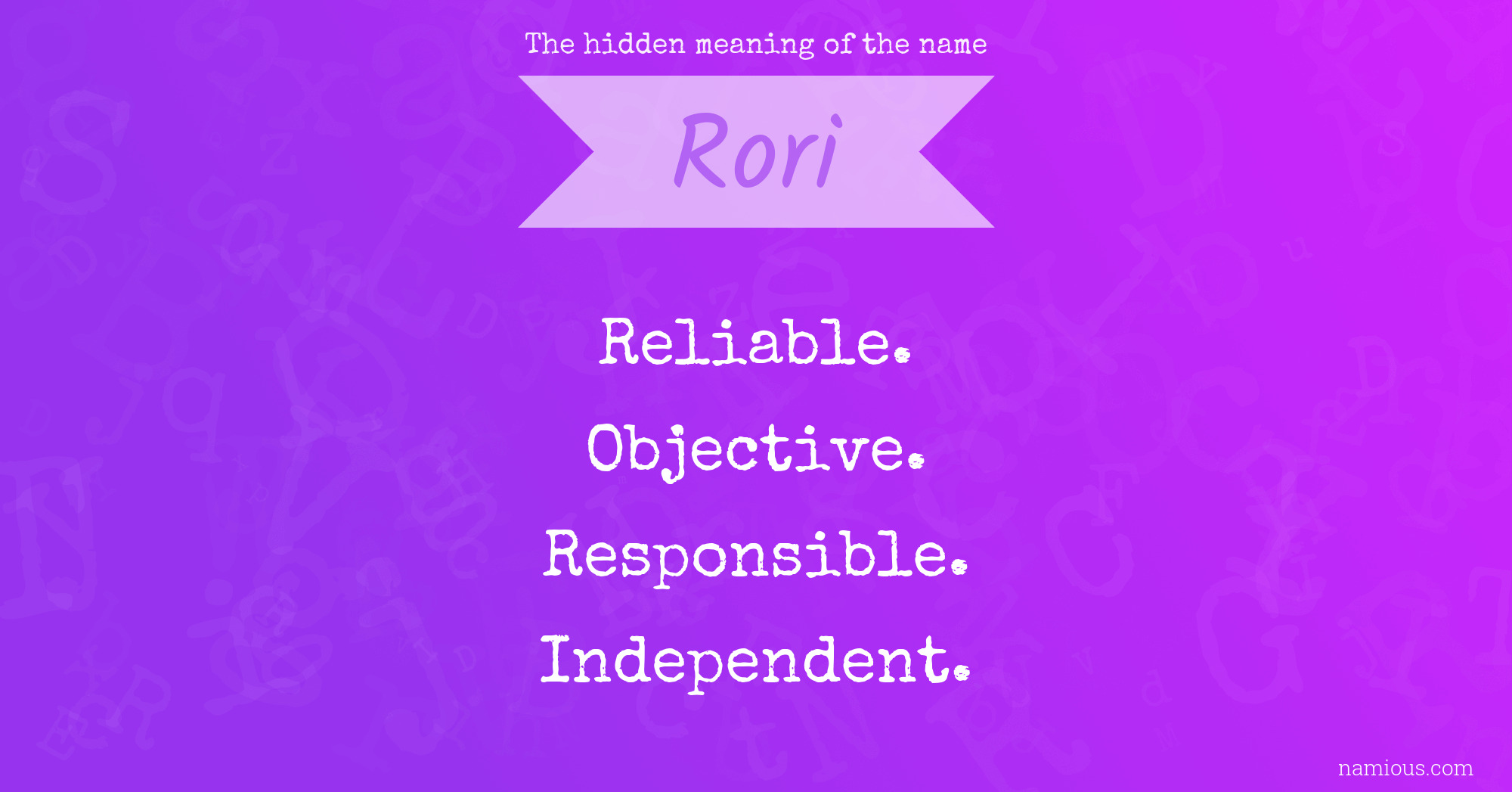 The hidden meaning of the name Rori