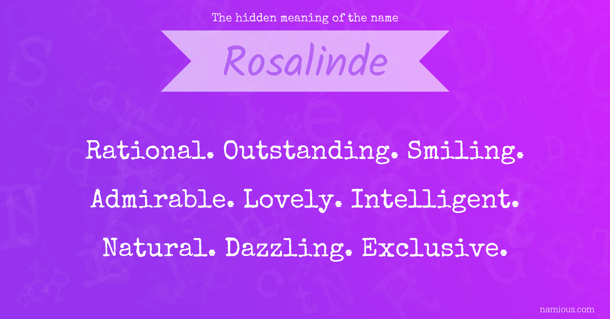 The hidden meaning of the name Rosalinde