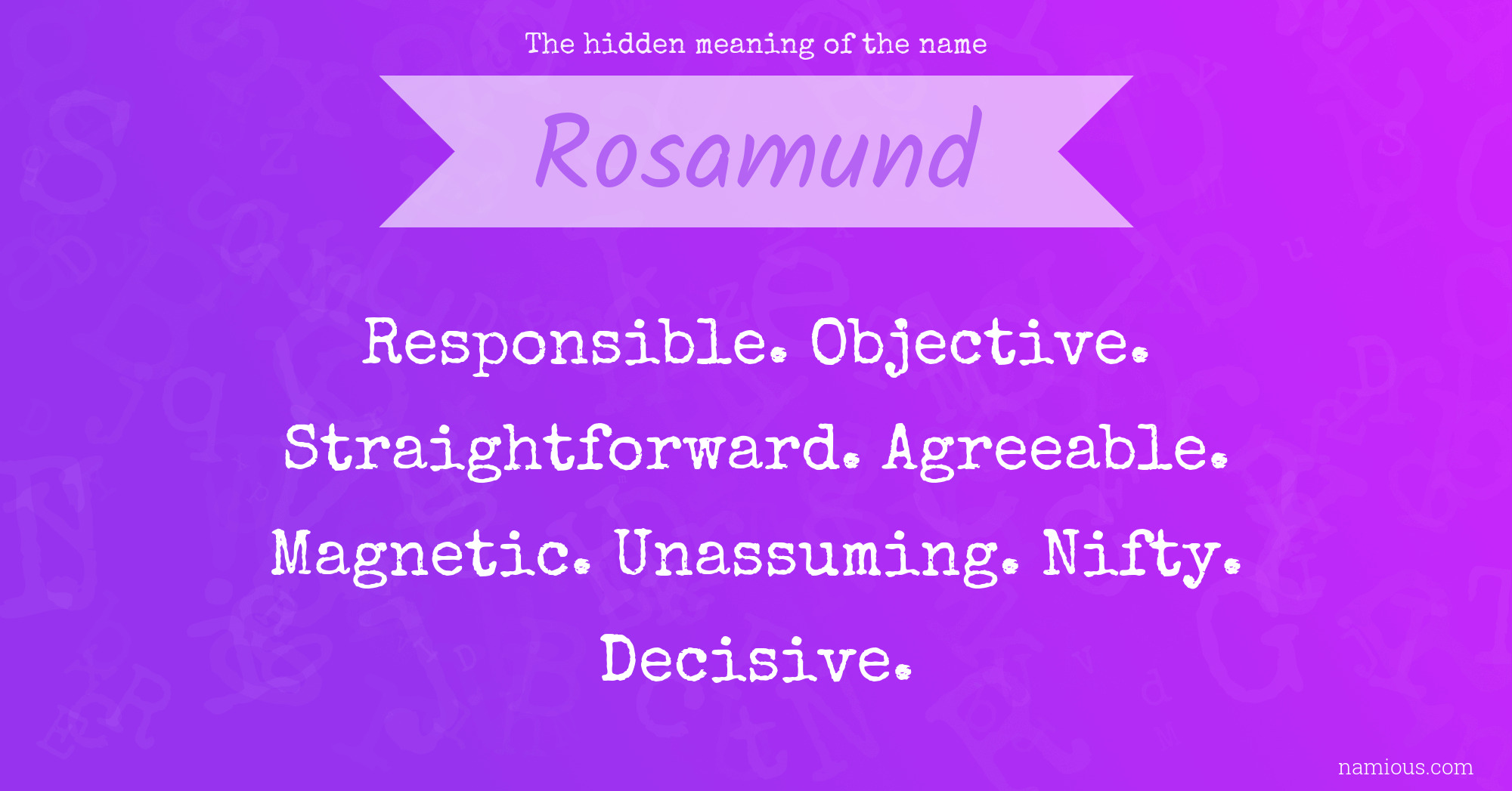 The hidden meaning of the name Rosamund