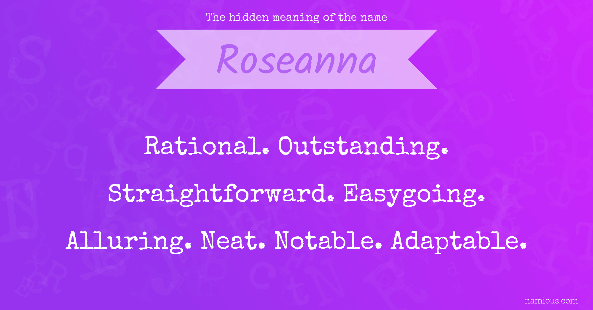 The hidden meaning of the name Roseanna