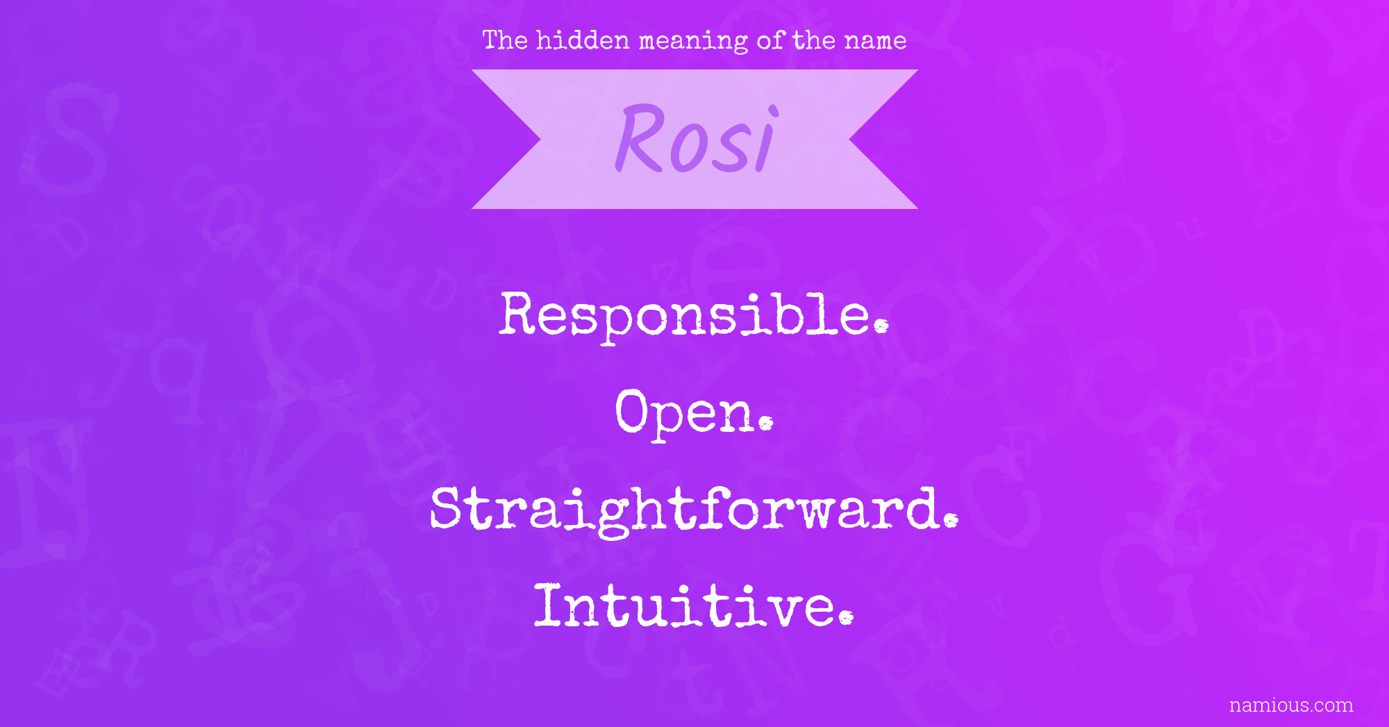 The hidden meaning of the name Rosi