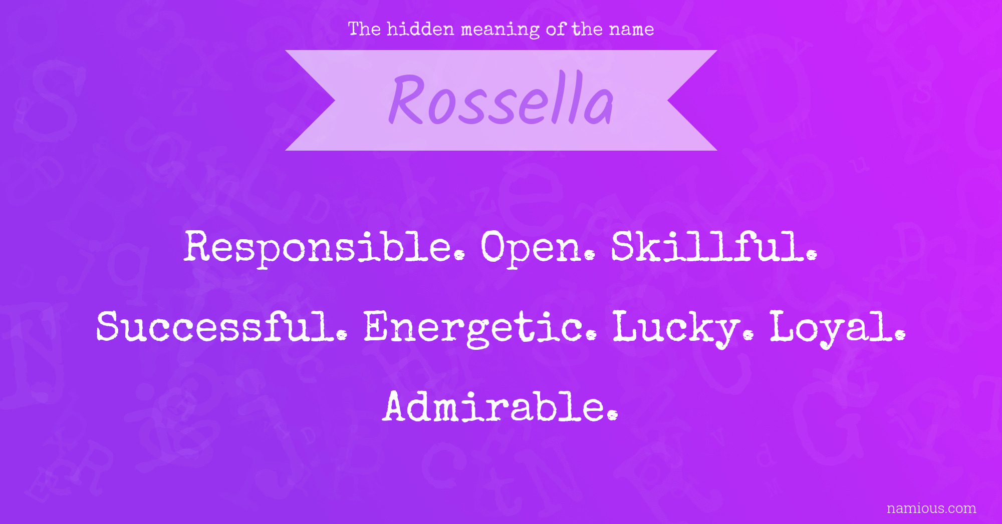 The hidden meaning of the name Rossella