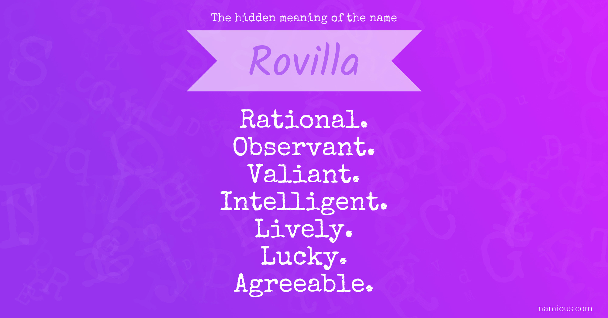 The hidden meaning of the name Rovilla