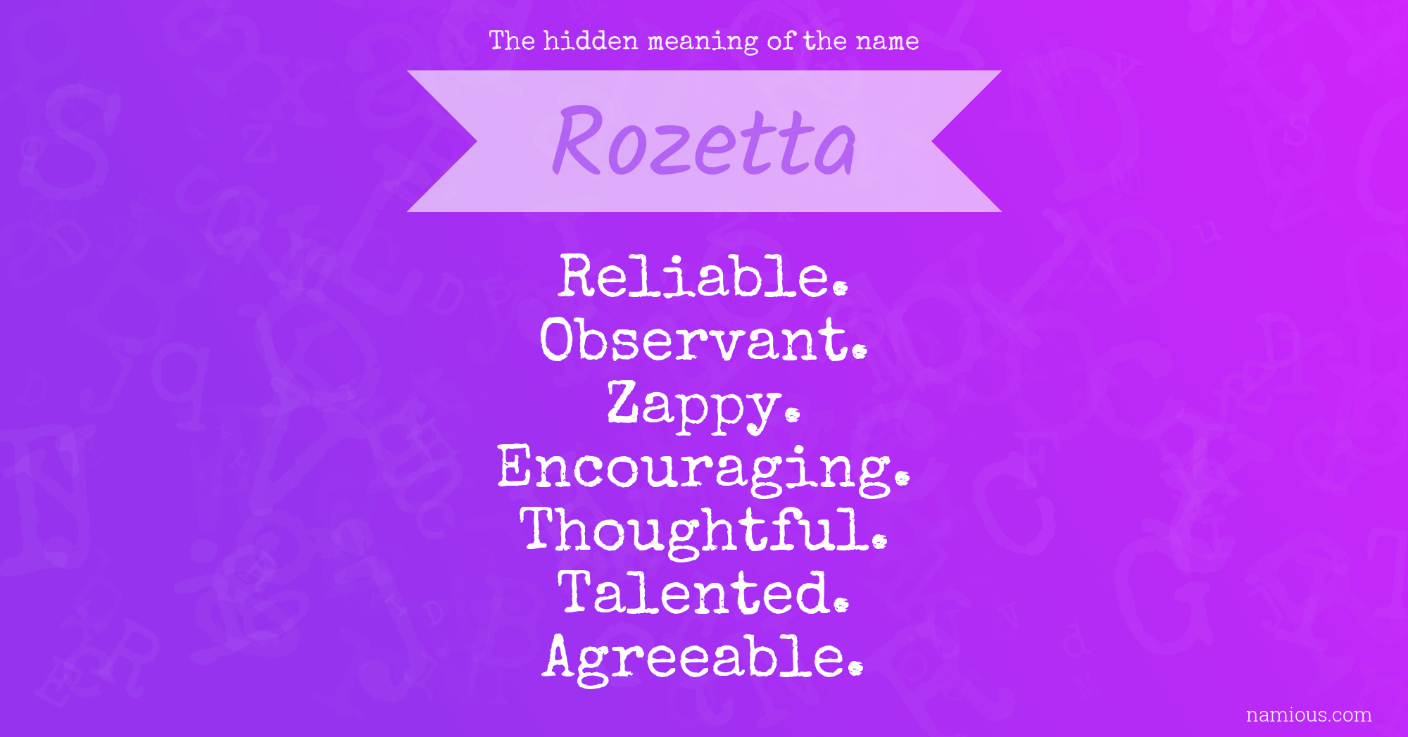 The hidden meaning of the name Rozetta