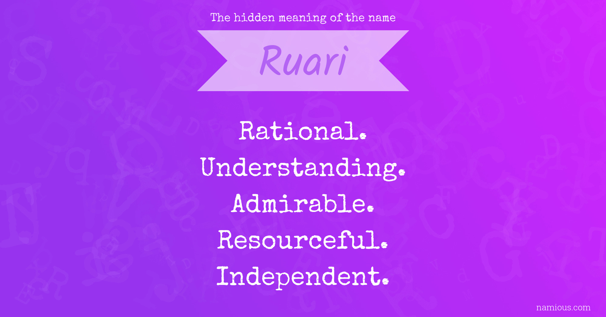 The hidden meaning of the name Ruari