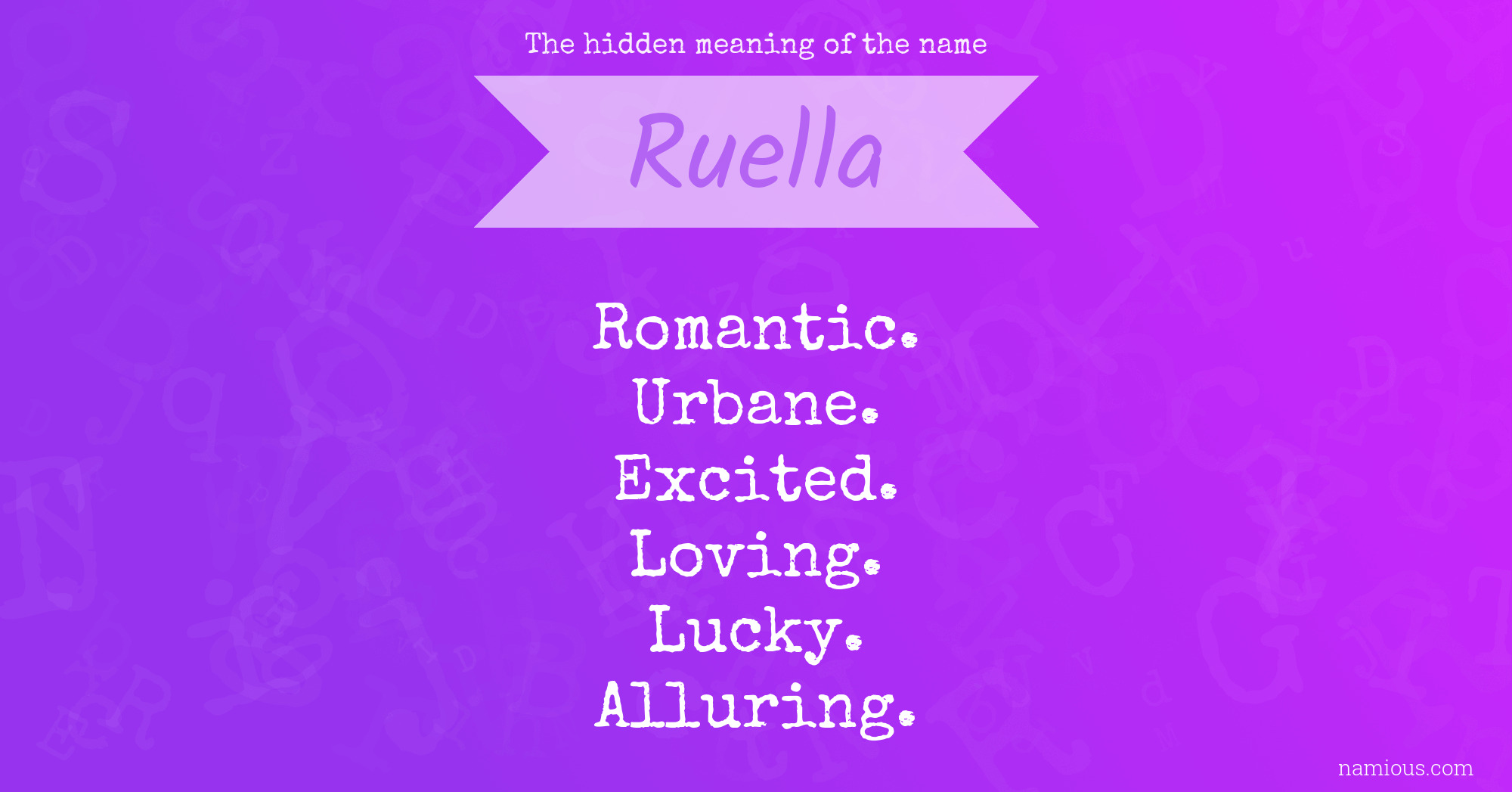 The hidden meaning of the name Ruella