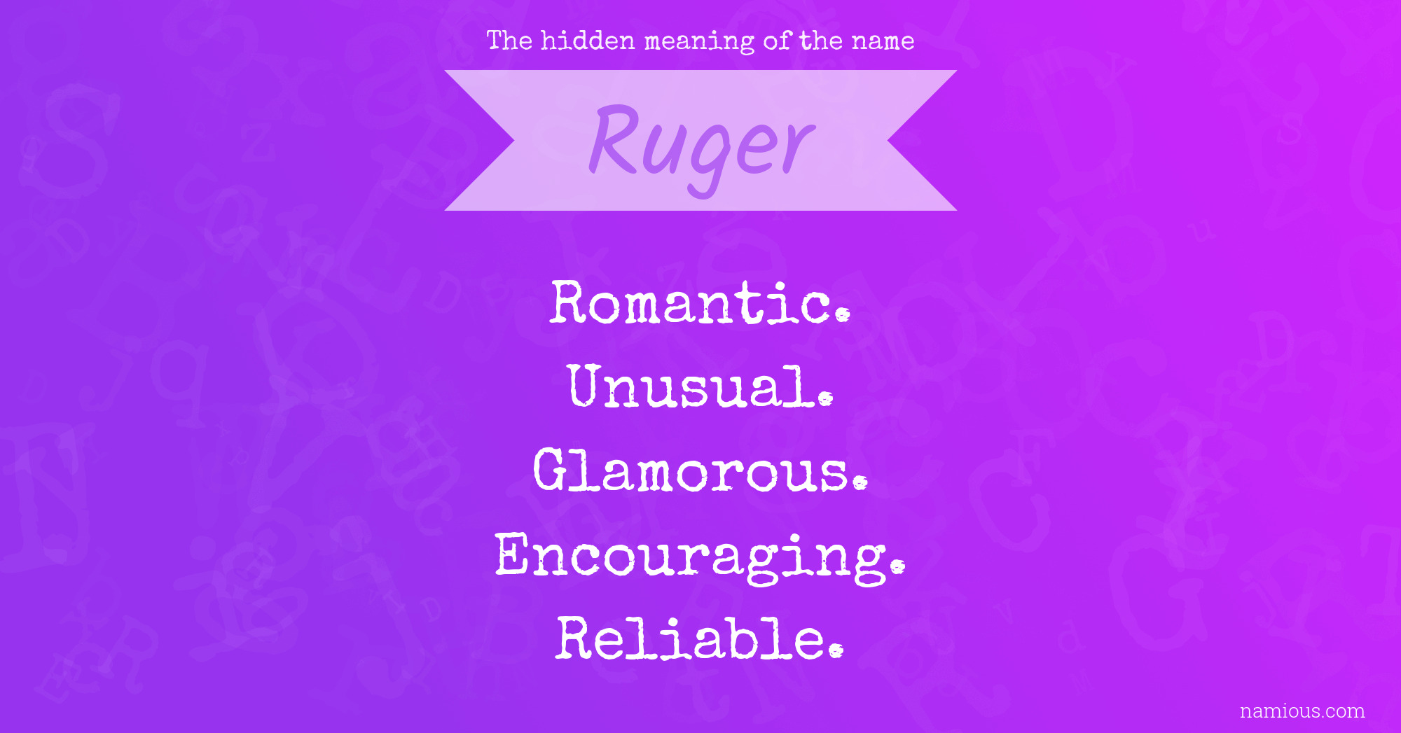 The hidden meaning of the name Ruger