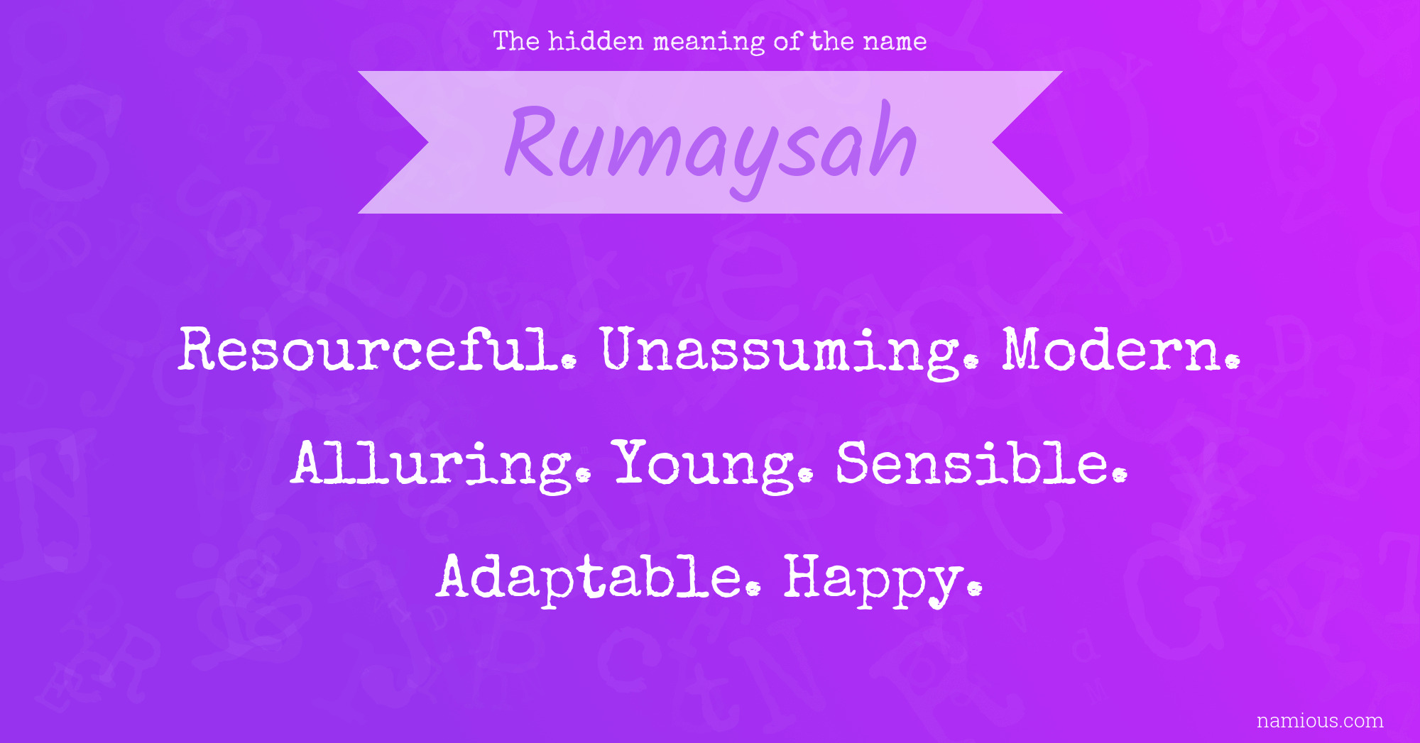 The hidden meaning of the name Rumaysah