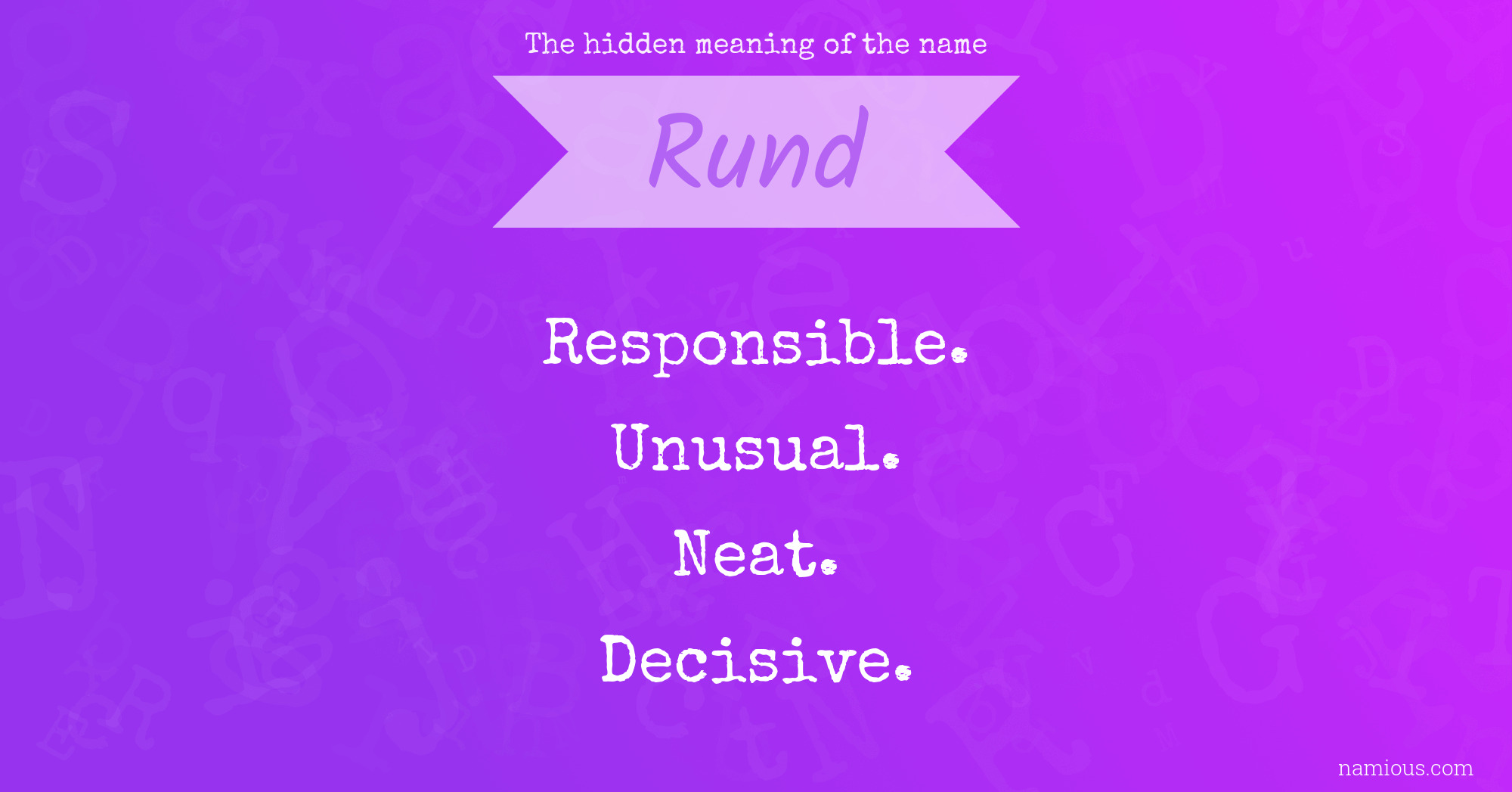 The hidden meaning of the name Rund