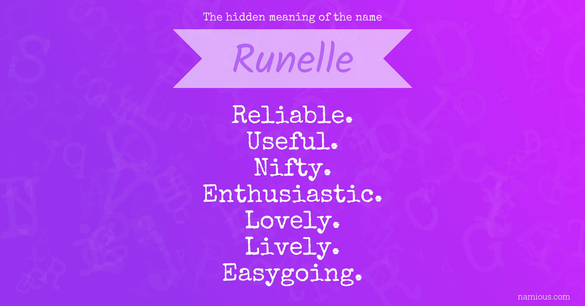 The hidden meaning of the name Runelle