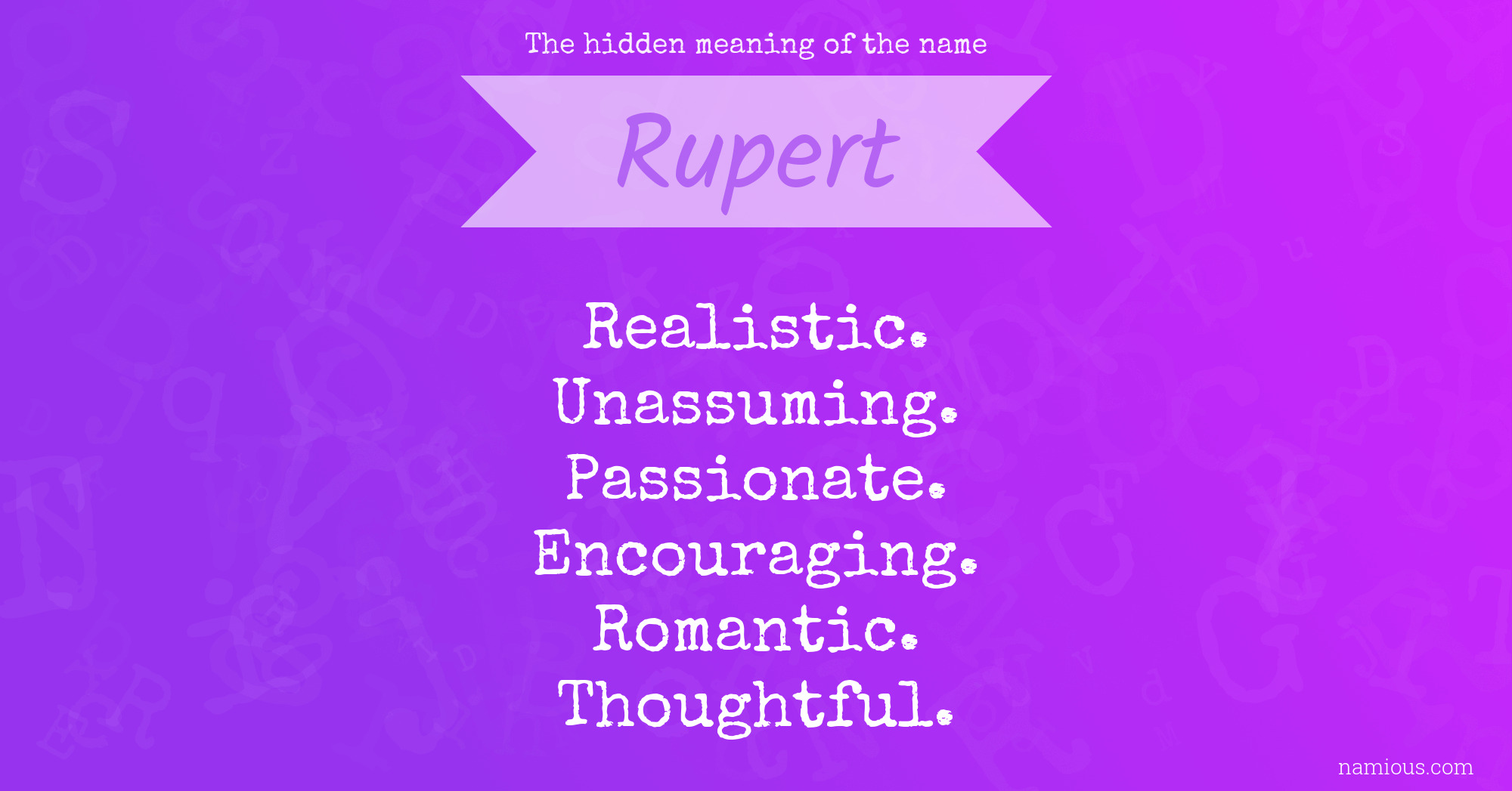 The hidden meaning of the name Rupert