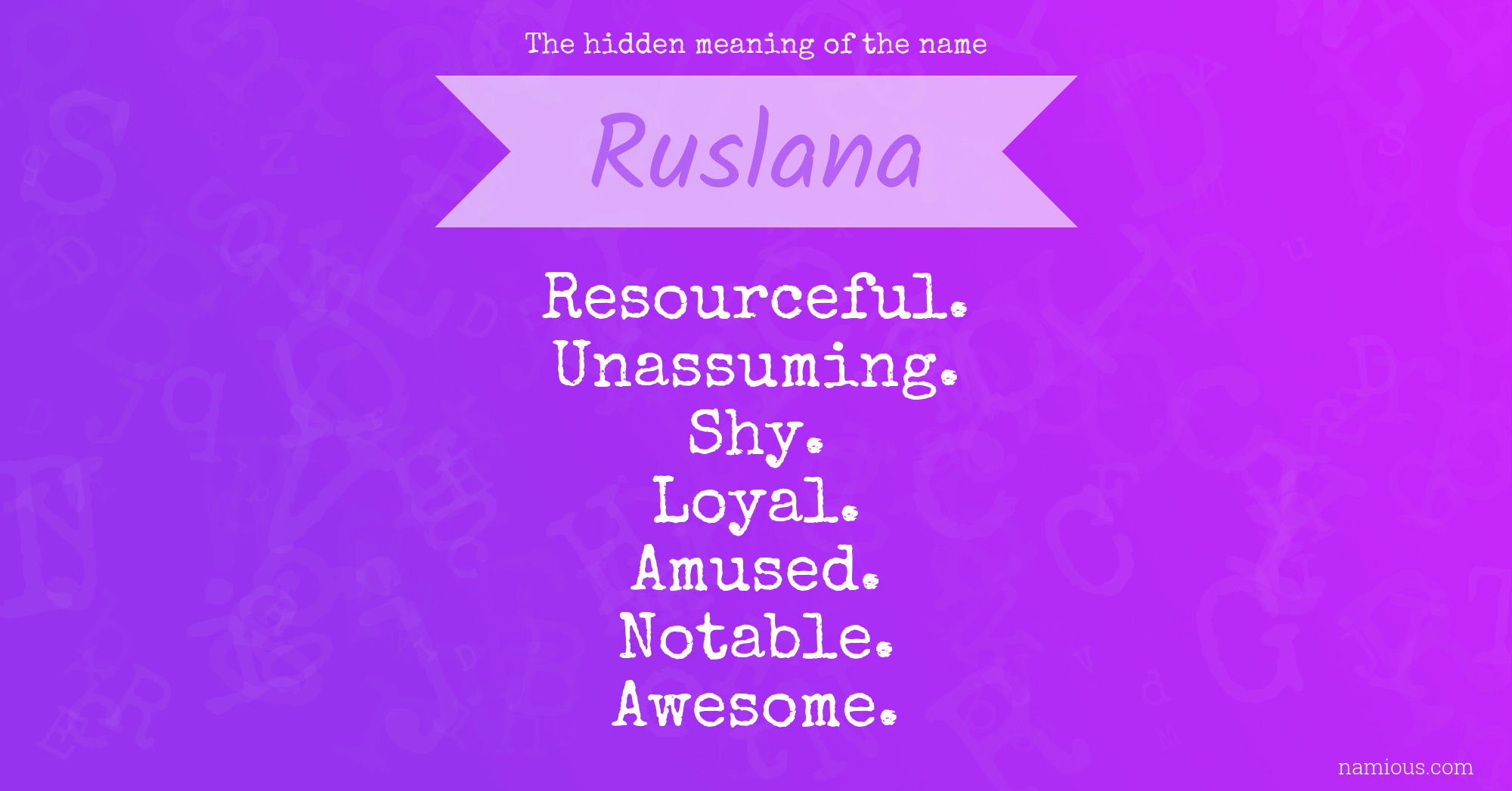 The hidden meaning of the name Ruslana