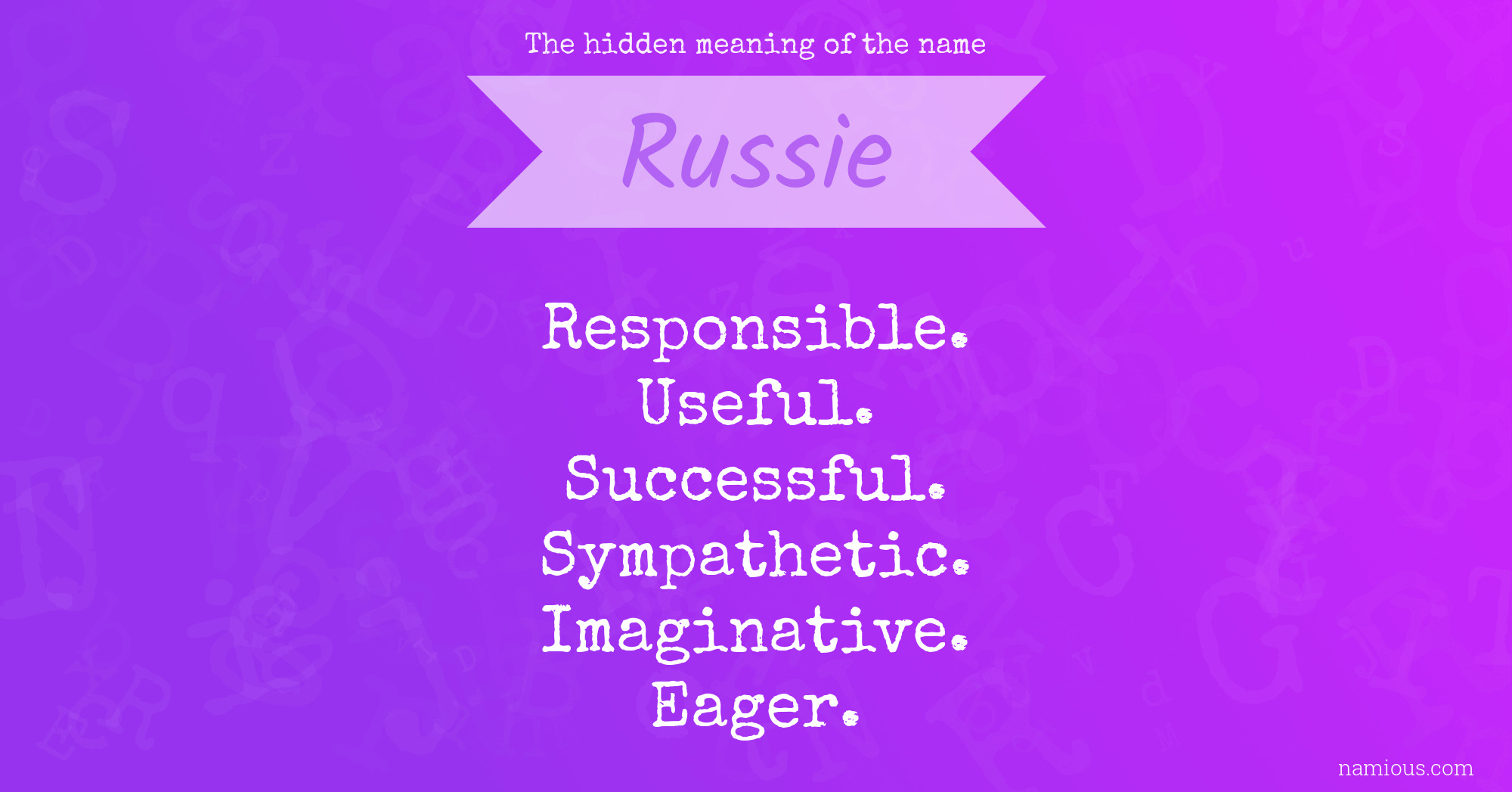 The hidden meaning of the name Russie